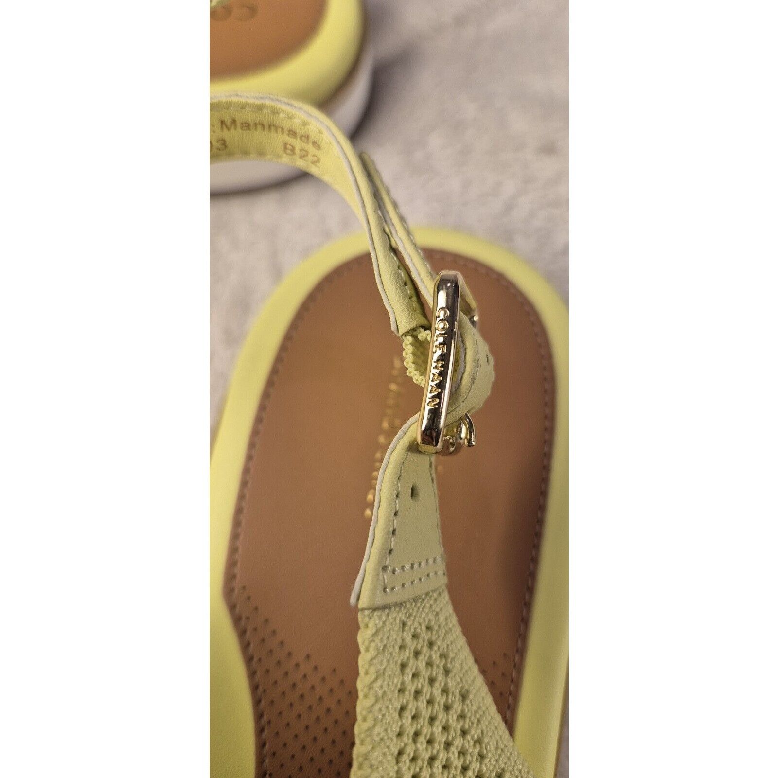Cole Haan Cole Haan Women's Sandal Size 10 Yellow Knit Slingback Flat Size US 10 / IT 40 - 10 Thumbnail