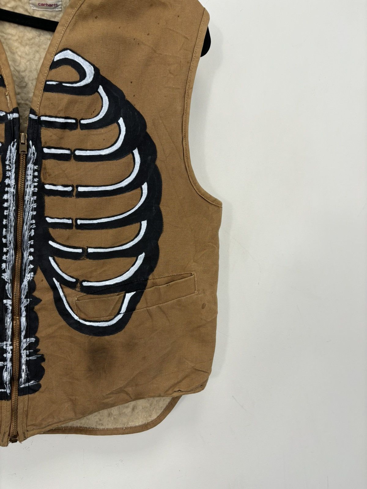 Carhartt Vintage 70s Carhartt Skeleton Bones Custom Sherpa Vest Size US M / EU 48-50 / 2 - 6 Thumbnail