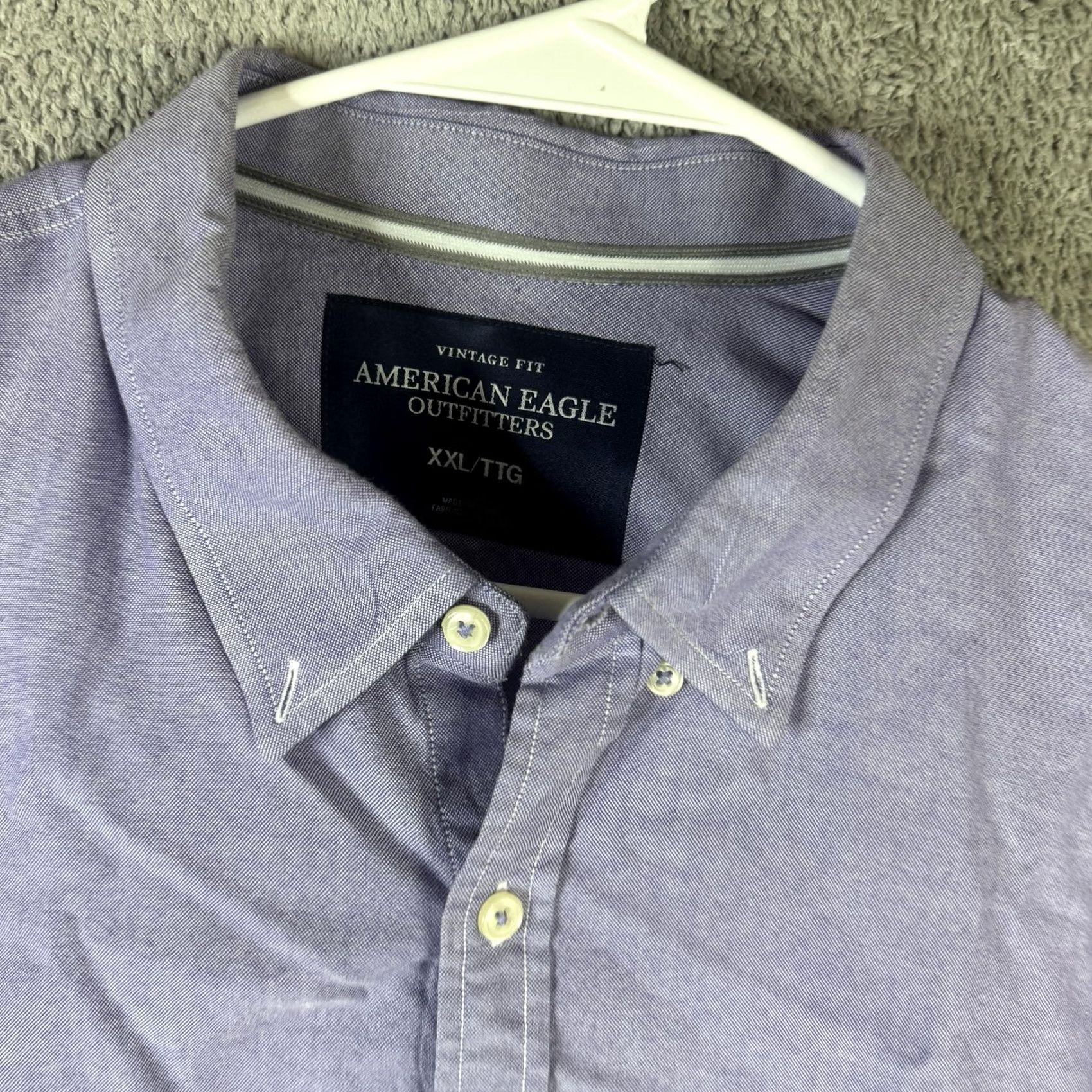 American Eagle Outfitters VINTAGE American Eagle Outfitters Shirt Mens 2XL Purple Solid Button-Front Long Sleeve Size US XXL / EU 58 / 5 - 7 Thumbnail