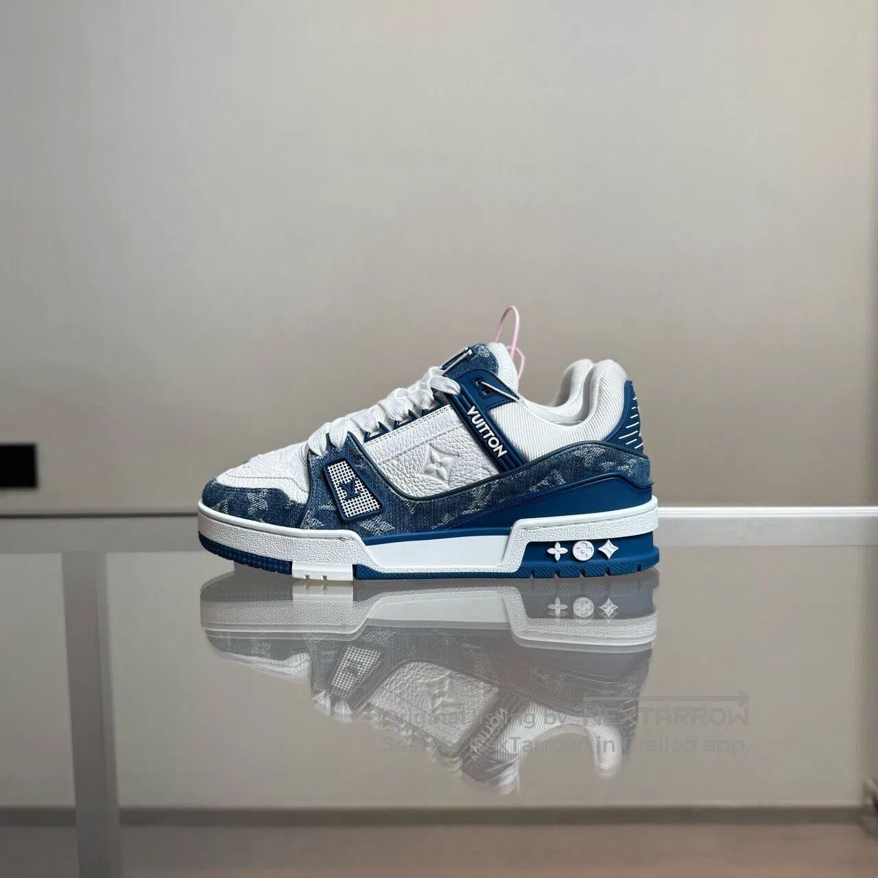 Louis Vuitton Louis Vuitton Trainer White Blue Jeans shoes Size US 6.5 / IT 36.5 - 3 Thumbnail