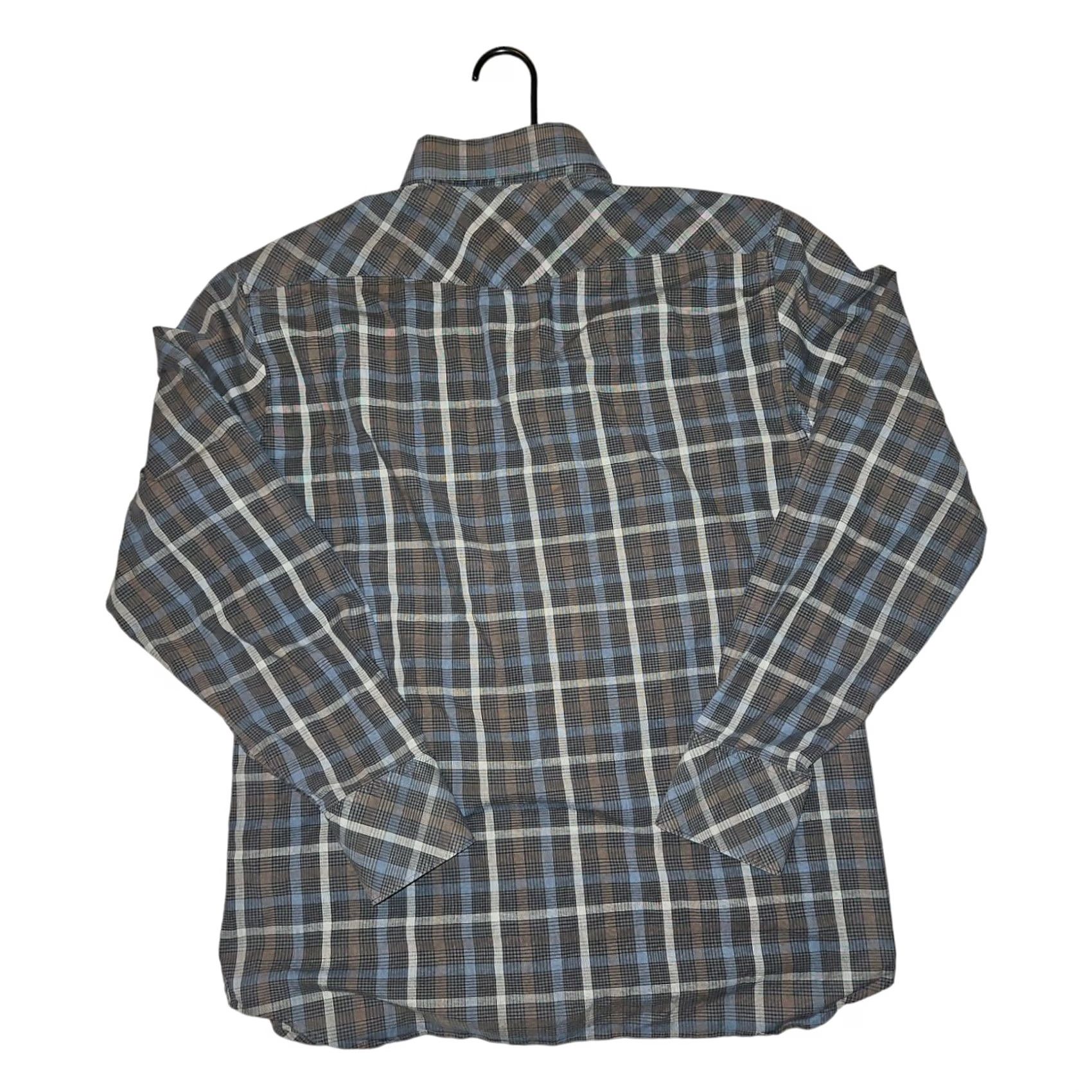 Banana Republic Banana Republic Pearl Snap Shirt Large Men's Tartan Gray Casual Western Cowboy Shirt Size US L / EU 52-54 / 3 - 6 Thumbnail