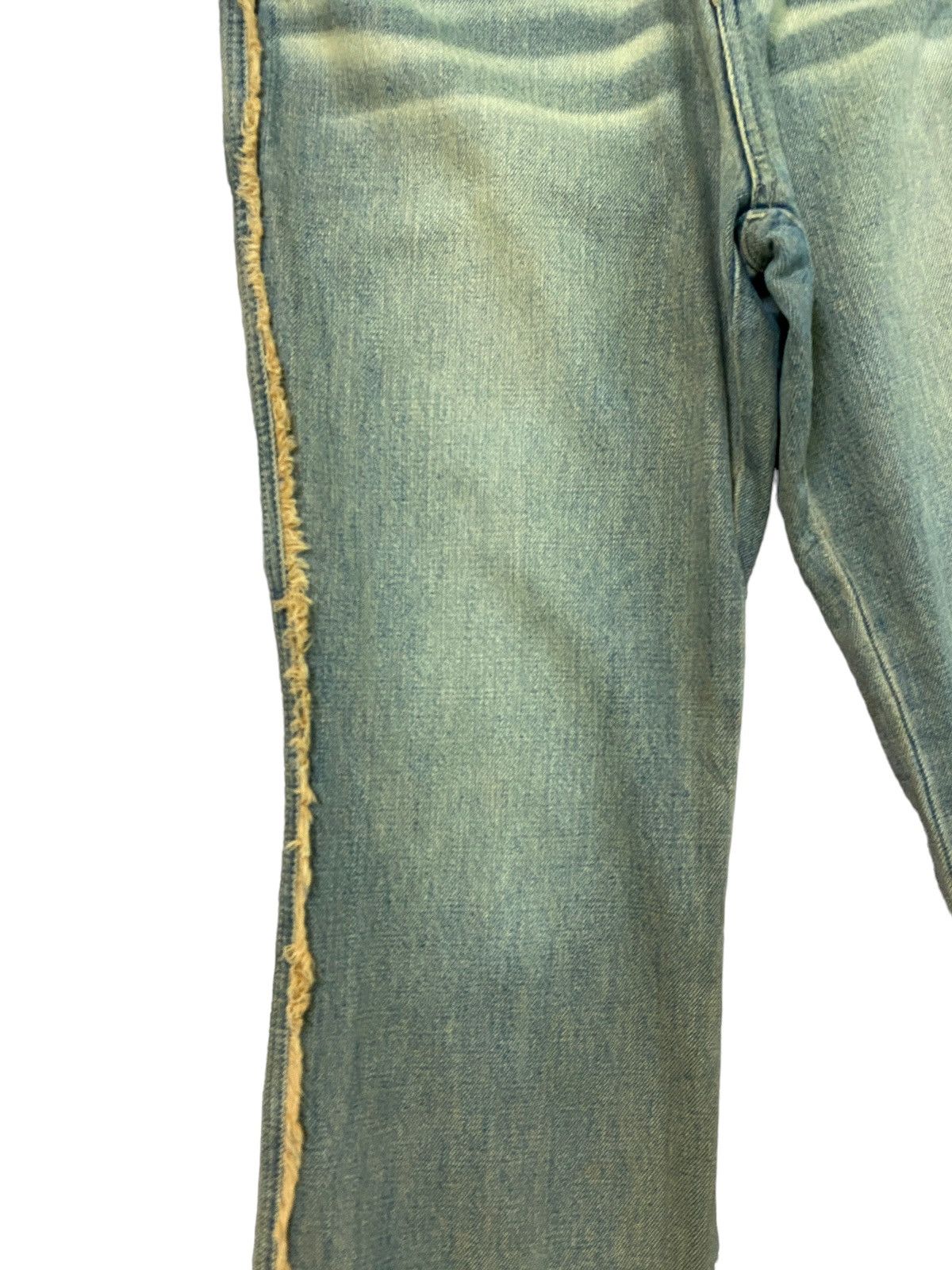 Japanese Brand Flare LIVRE CLAIRE Rare Fur Design Bootcut Denim Size US 29 - 8 Thumbnail