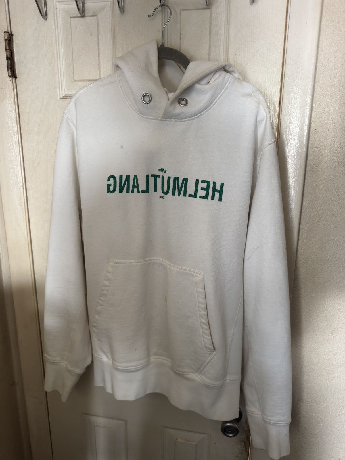 Helmut Lang Helmut Lang Mirrored Logo Hoodie Size US XL / EU 56 / 4 - 1 Thumbnail