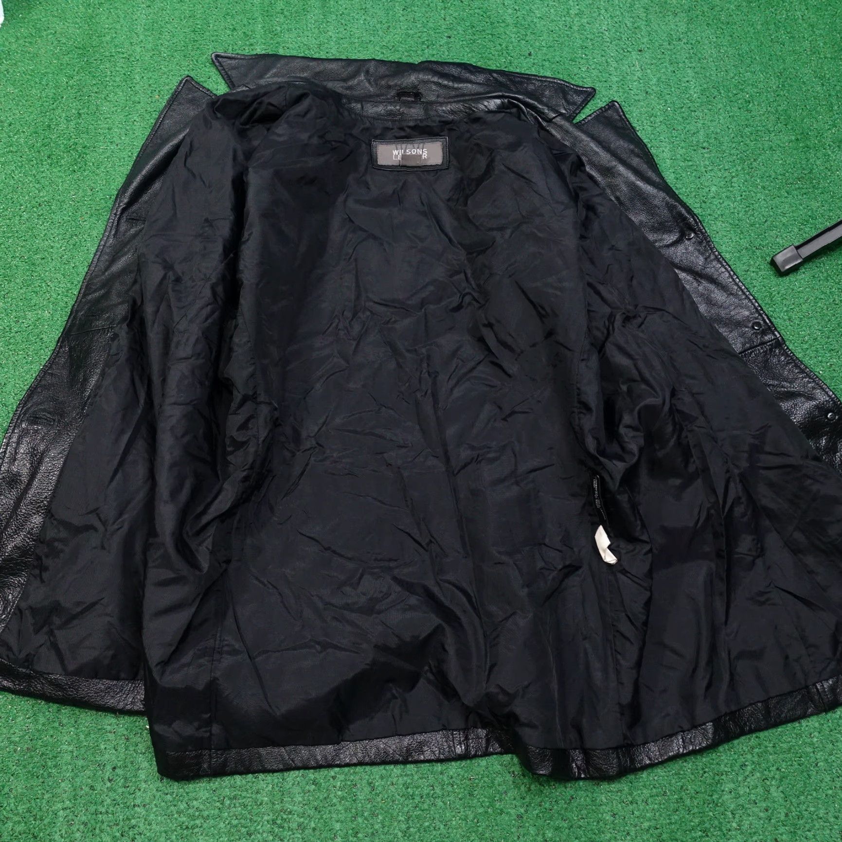 Vintage VINTAGE Wilsons Leather Women's Leather Button-Up Coat XL Black Casual 100% Leather Size XL / US 12-14 / IT 48-50 - 7 Thumbnail