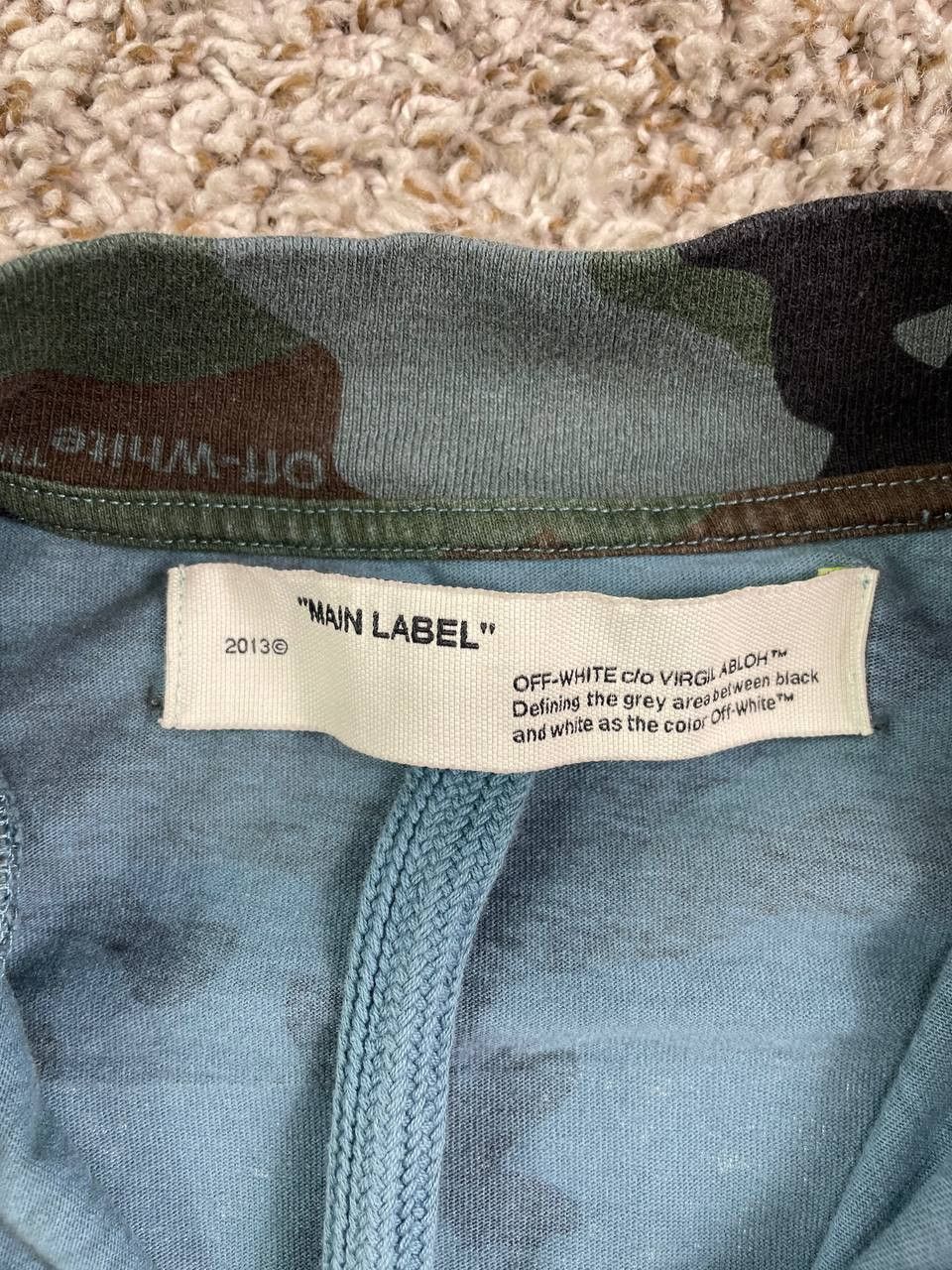 Off-White Off-White Long Sleeve Zip Mock Neck Tee Blue Camo Size US M / EU 48-50 / 2 - 9 Thumbnail
