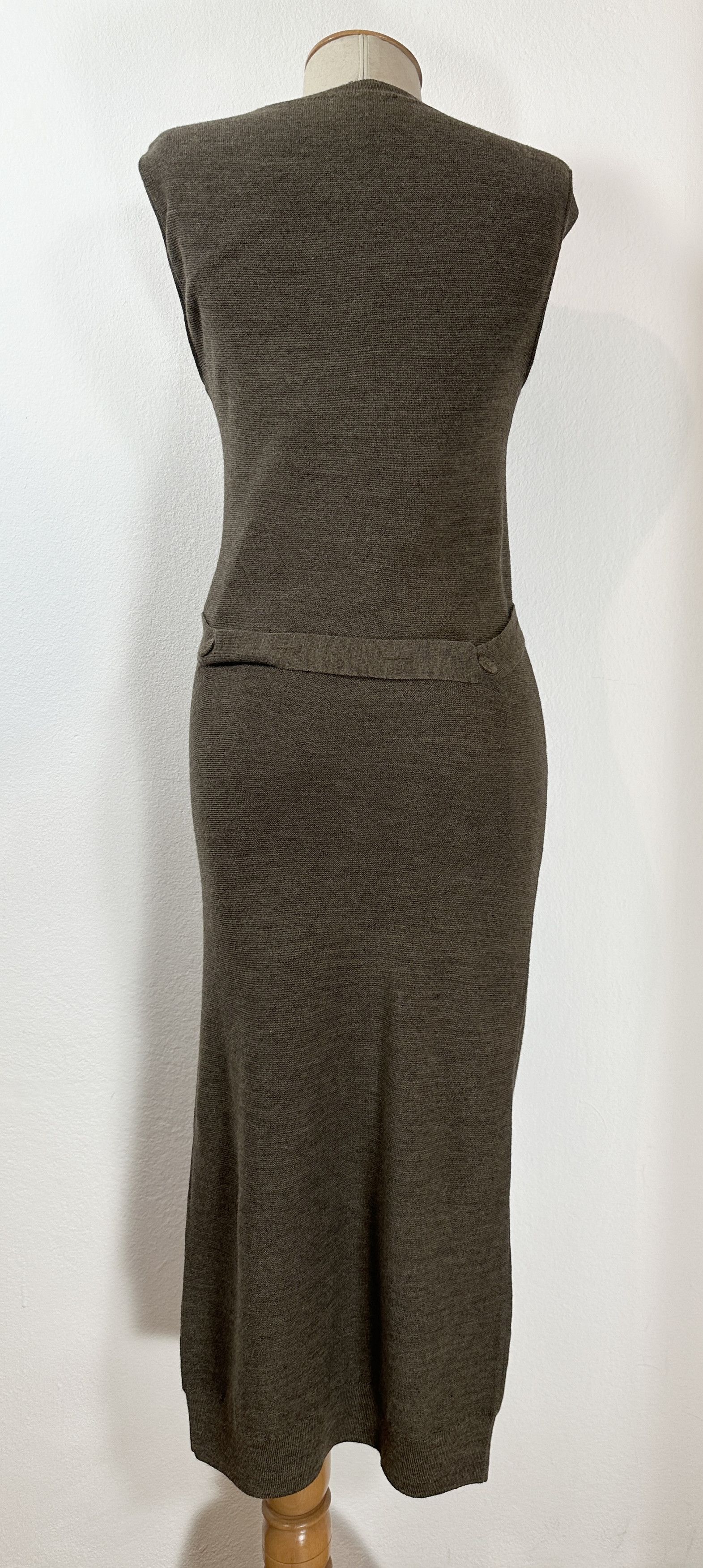 Lemaire Reversible Sleeveless Knitted Dress Moss Green Melan Size M / US 6-8 / IT 42-44 - 3 Thumbnail