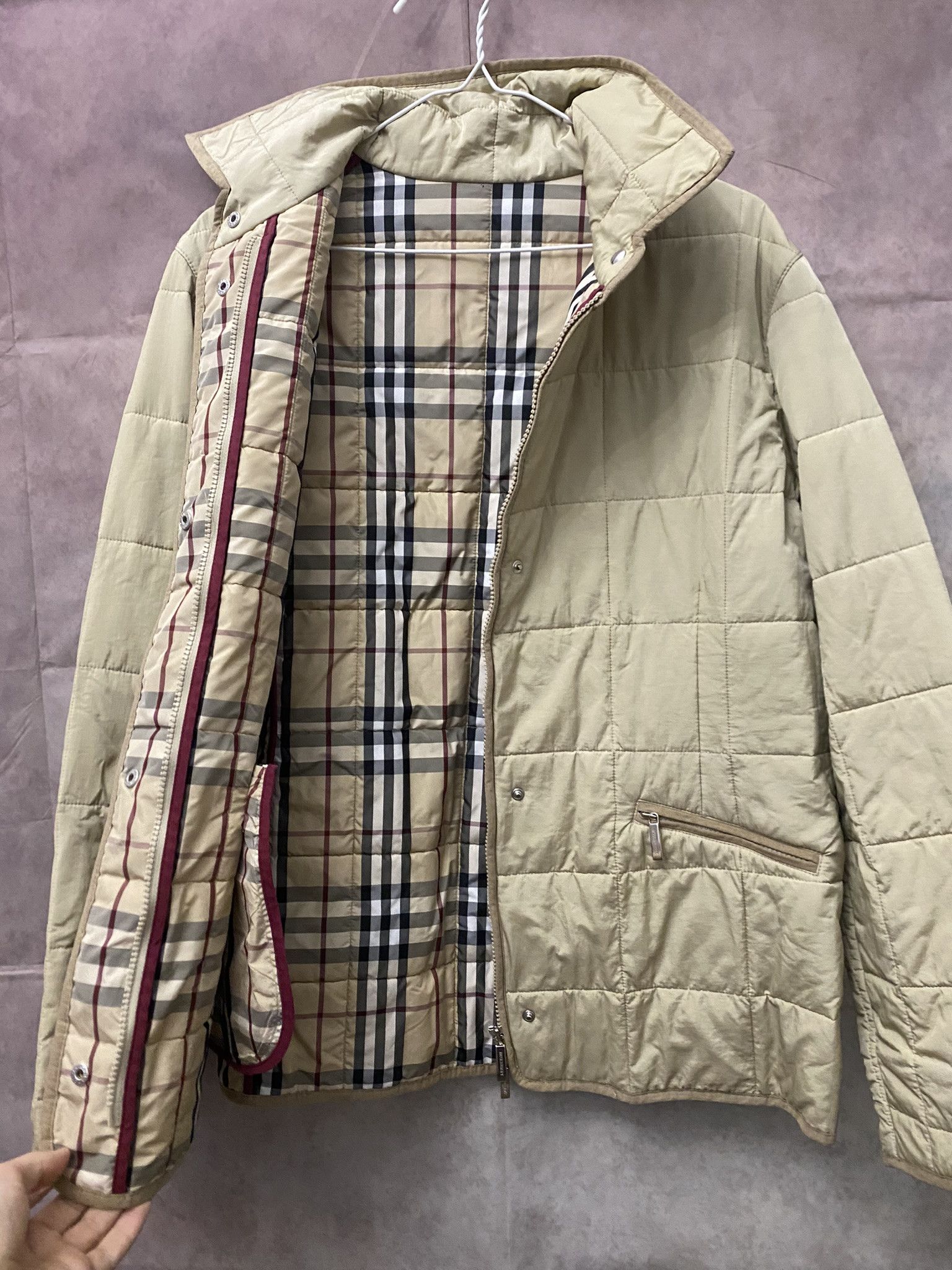 Burberry × Designer Burberry Nova Check Jacket Beige Size M / US 6-8 / IT 42-44 - 2 Thumbnail