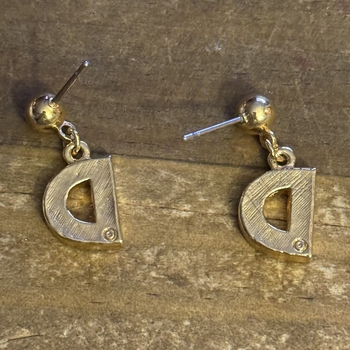 Other Gold tone paved initial letter D dangle earrings Size ONE SIZE - 4 Thumbnail