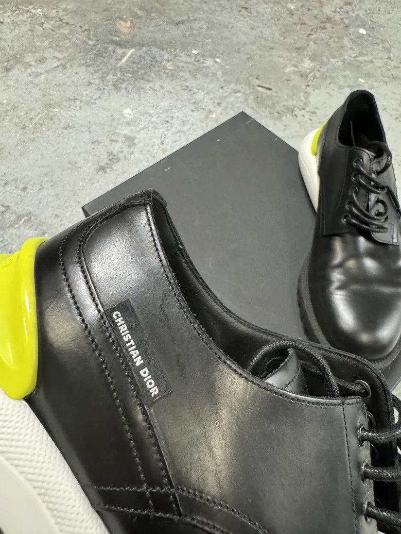 Dior × Vintage Christian Dior Yellow & Black Derby Leather Shoes by Kim Jones Size US 7.5 / EU 40-41 - 9 Thumbnail