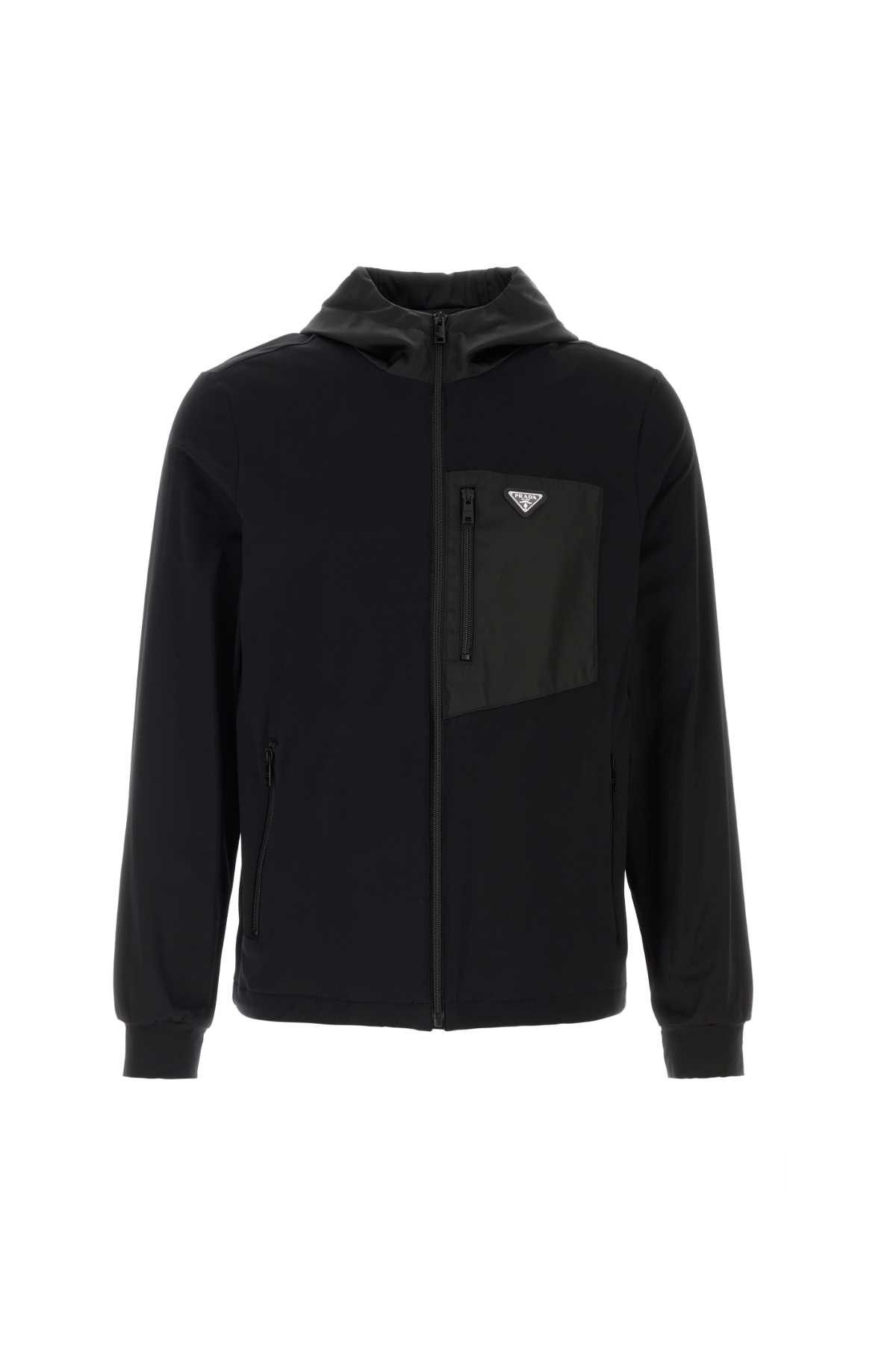 Prada Black Stretch Cotton Sweatshirt Size US XL / EU 56 / 4 - 1 Thumbnail