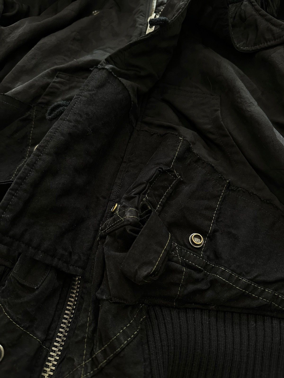 Greg Lauren Black Camo Tent Snorkel Flight Parka Size US M / EU 48-50 / 2 - 5 Thumbnail