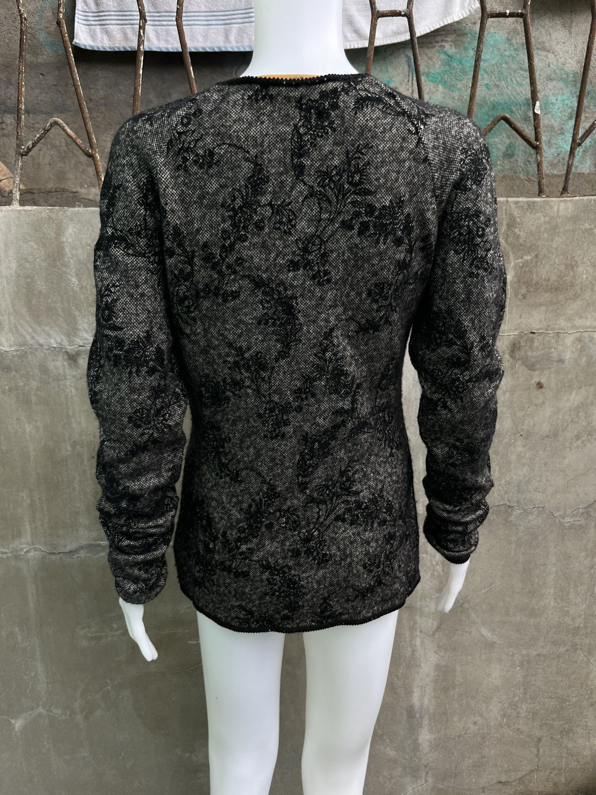 John Galliano Floral Tapestry Wool Mesh Top Size L / US 10 / IT 46 - 5 Thumbnail