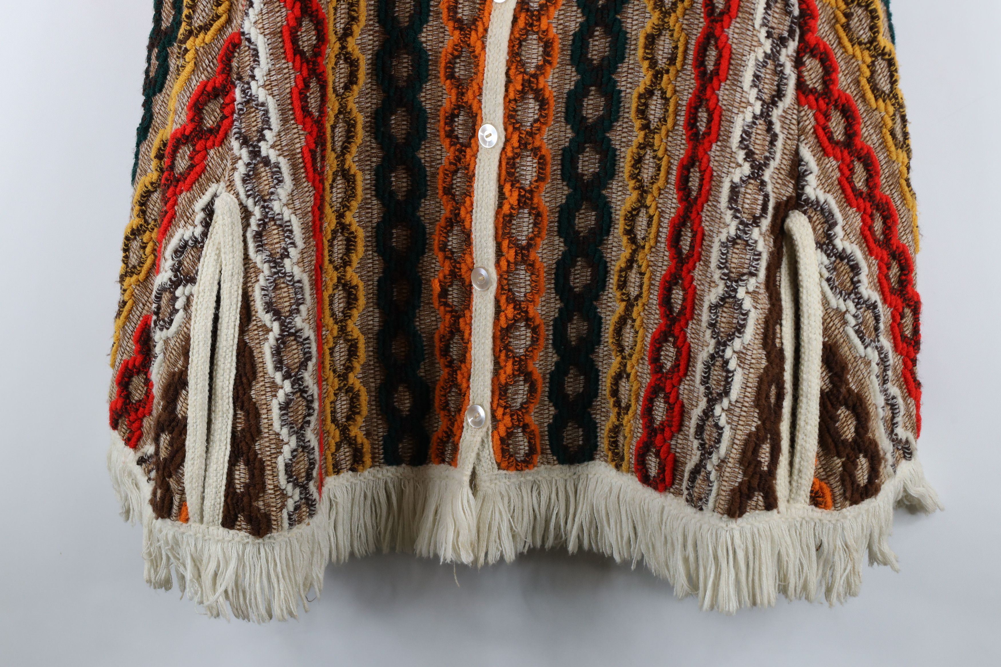 Vintage Vintage 60s 70s Mid Century Modern Sweater Cape Cardigan Size ONE SIZE - 3 Thumbnail