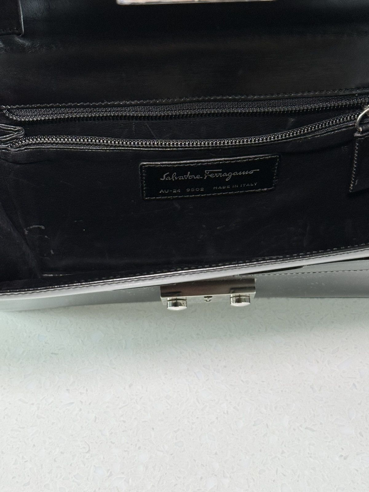 Ferragamo Black Leather Second Bag