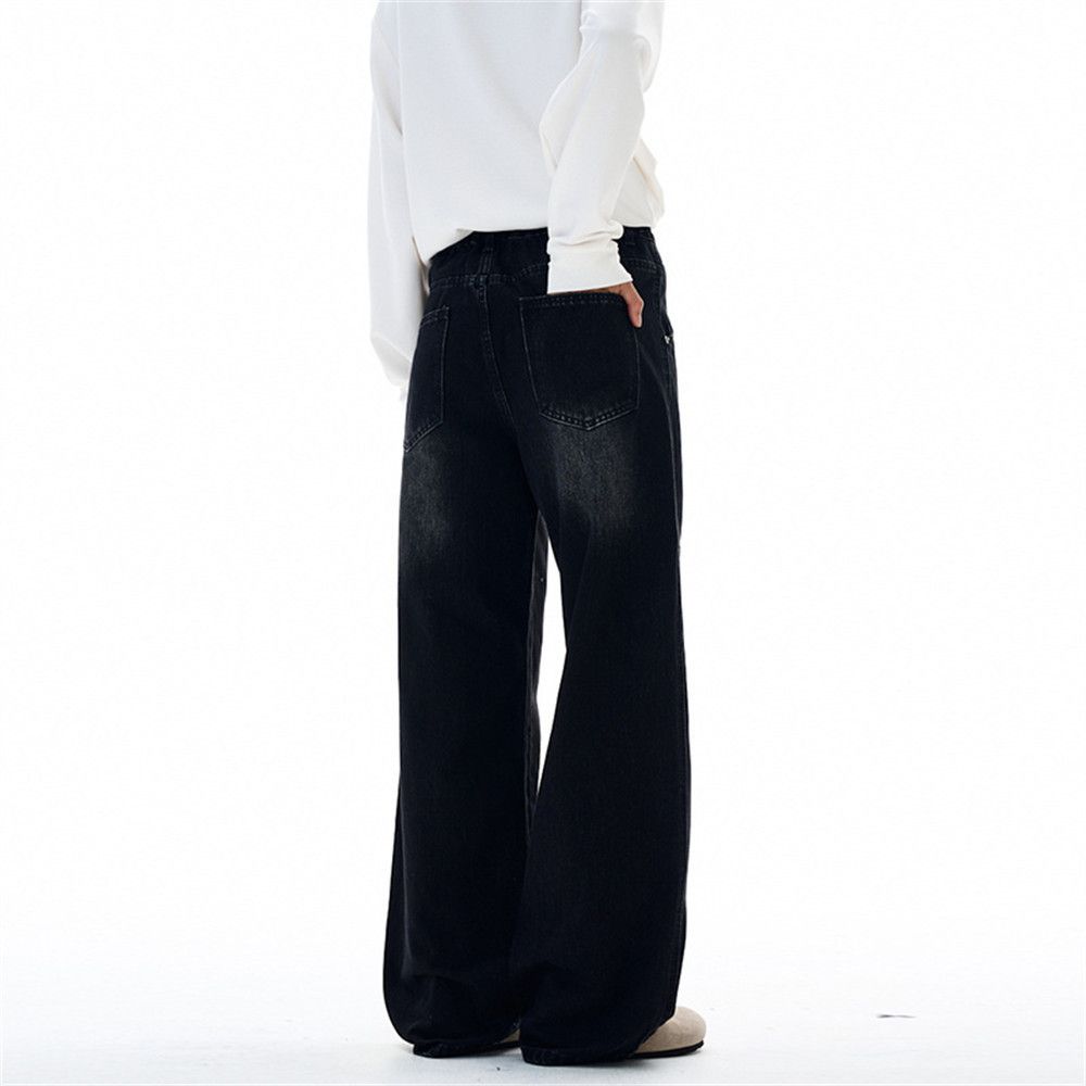 Japanese Brand Retro Men's Washed Casual Straight Leg Wide-Leg Jeans Size US 32 / EU 48 - 3 Thumbnail