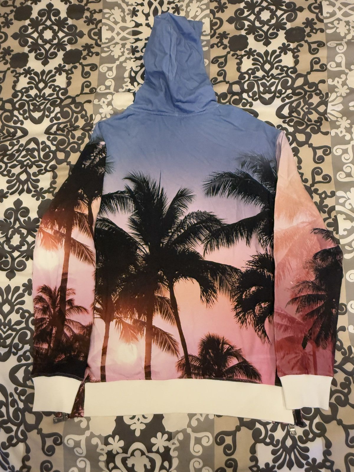 Balmain Balmain Paris Palm Tree Sunset Zip Hoodie SS19 - Size S Size US S / EU 44-46 / 1 - 7 Thumbnail