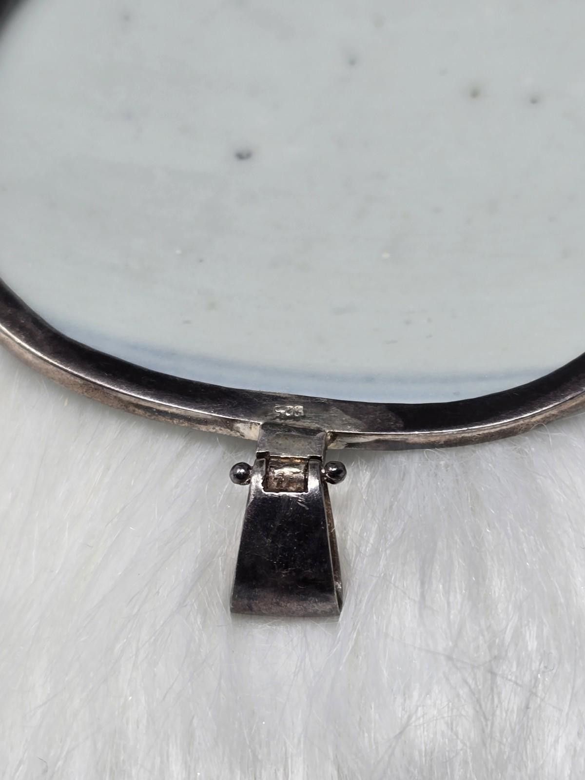 The Unbranded Brand Large 2.5" 925 Silver Blue White Porcelain Shard Pendant Size ONE SIZE - 4 Thumbnail