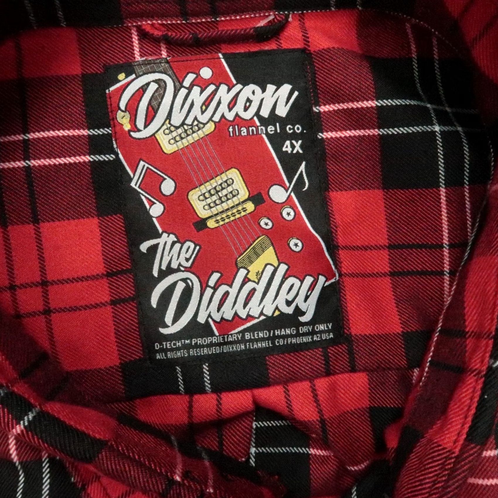 Vintage Dixxon Flannel Shirt Mens 4XL Red Black Buffalo Plaid The Diddley Long Sleeve Button-Up Size US XXL / EU 58 / 5 - 3 Thumbnail