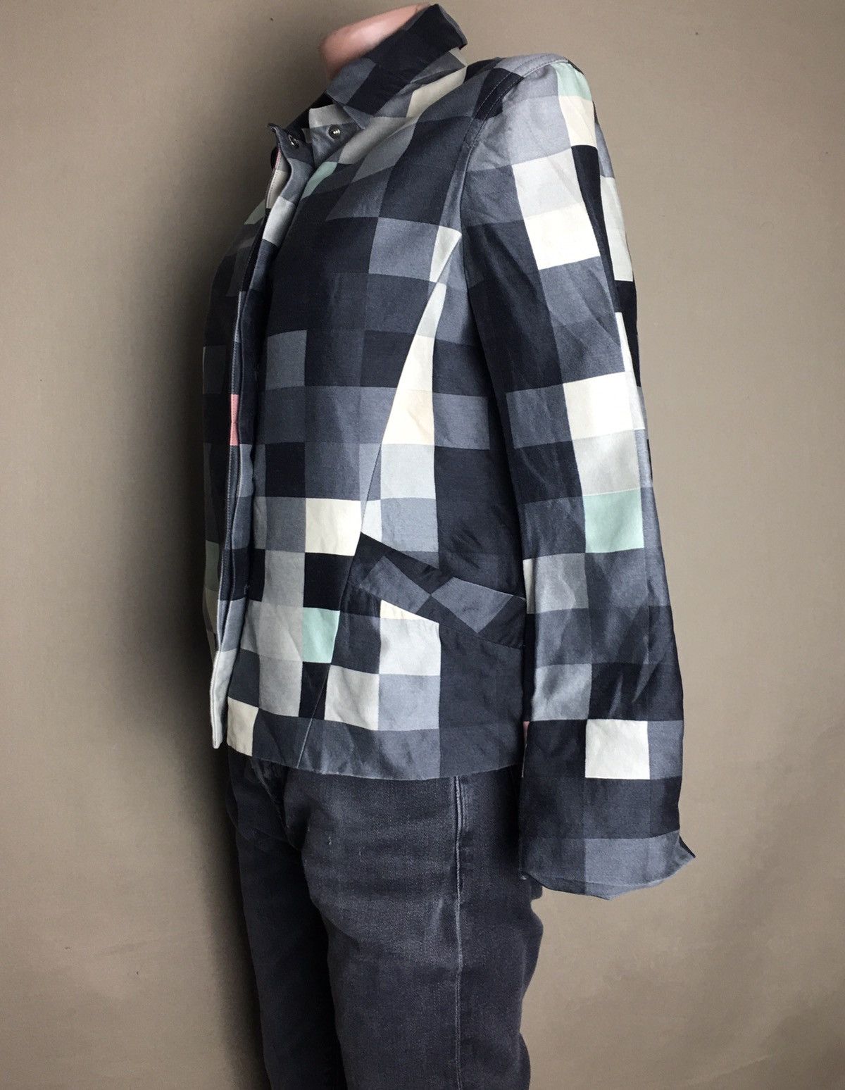 Salvatore Ferragamo Salvatore Ferragamo Checkered Wool Silk Jacket EU36 US6 Size M / US 6-8 / IT 42-44 - 3 Thumbnail