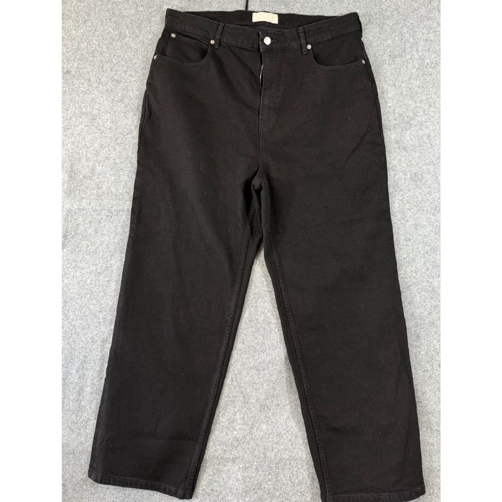 Everlane Everlane Jeans Womens 34R Black Denim Cotton Curvy High Waist Straight Leg Jeans Size 24" / US 00 / IT 34 - 2 Thumbnail