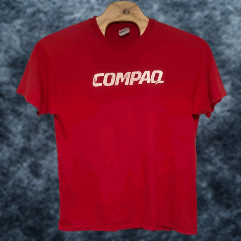 Vintage VINTAGE Compaq Computers T Shirt Mens XL Red 90s Y2K Tech Computing Sonoma? (Wait) Size US XL / EU 56 / 4 - 1 Thumbnail