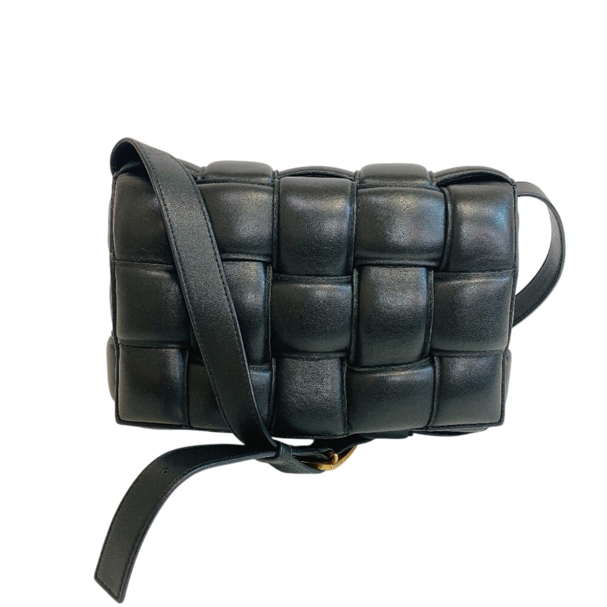 Bottega Veneta Bottega Veneta Padded Cassette Intrecciato Shoulder Bag Black Size ONE SIZE - 1 Thumbnail