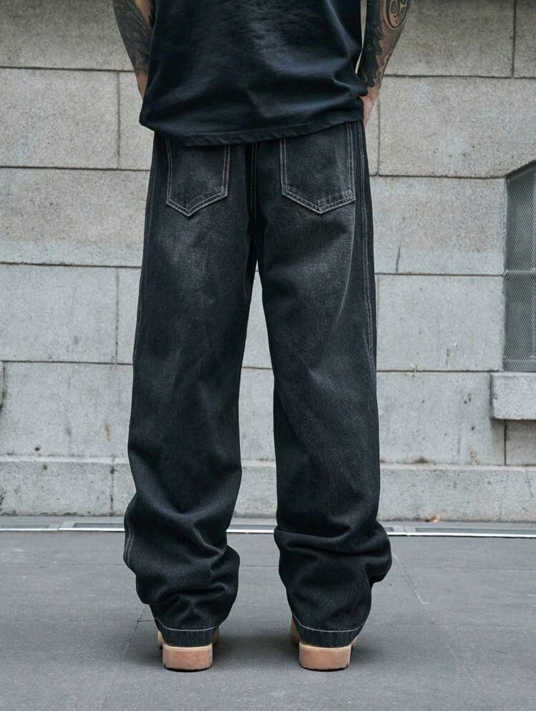 Japanese Brand × Jean Loose Fit Wide Leg Casual Denim Pants Size US 37 - 4 Thumbnail
