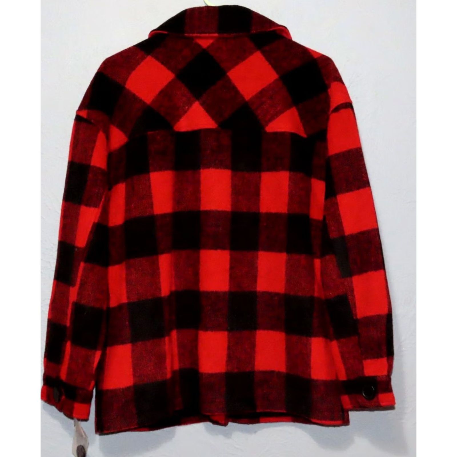 Vintage Jou Jou Premium Outerwear Buffalo Red Plaid Women's L Button Up Shacket Jacket Shacket Plaid Red Black Long Sleeve Mid-Length Womens Boutiques Size L / US 10 / IT 46 - 6 Thumbnail