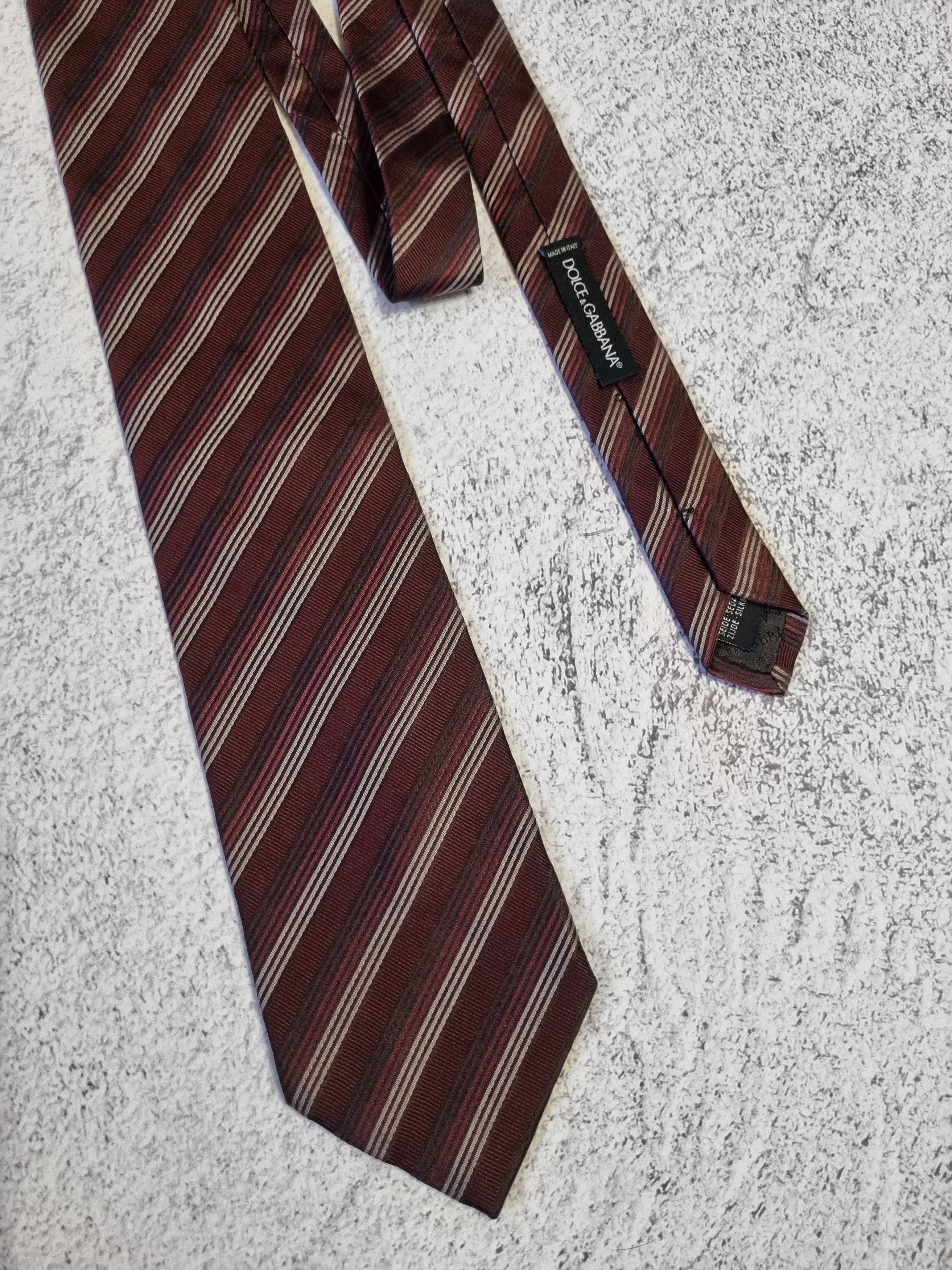 Dolce & Gabbana Beautiful Dolce & Gabbana Striped Silk Tie Size ONE SIZE - 3 Thumbnail