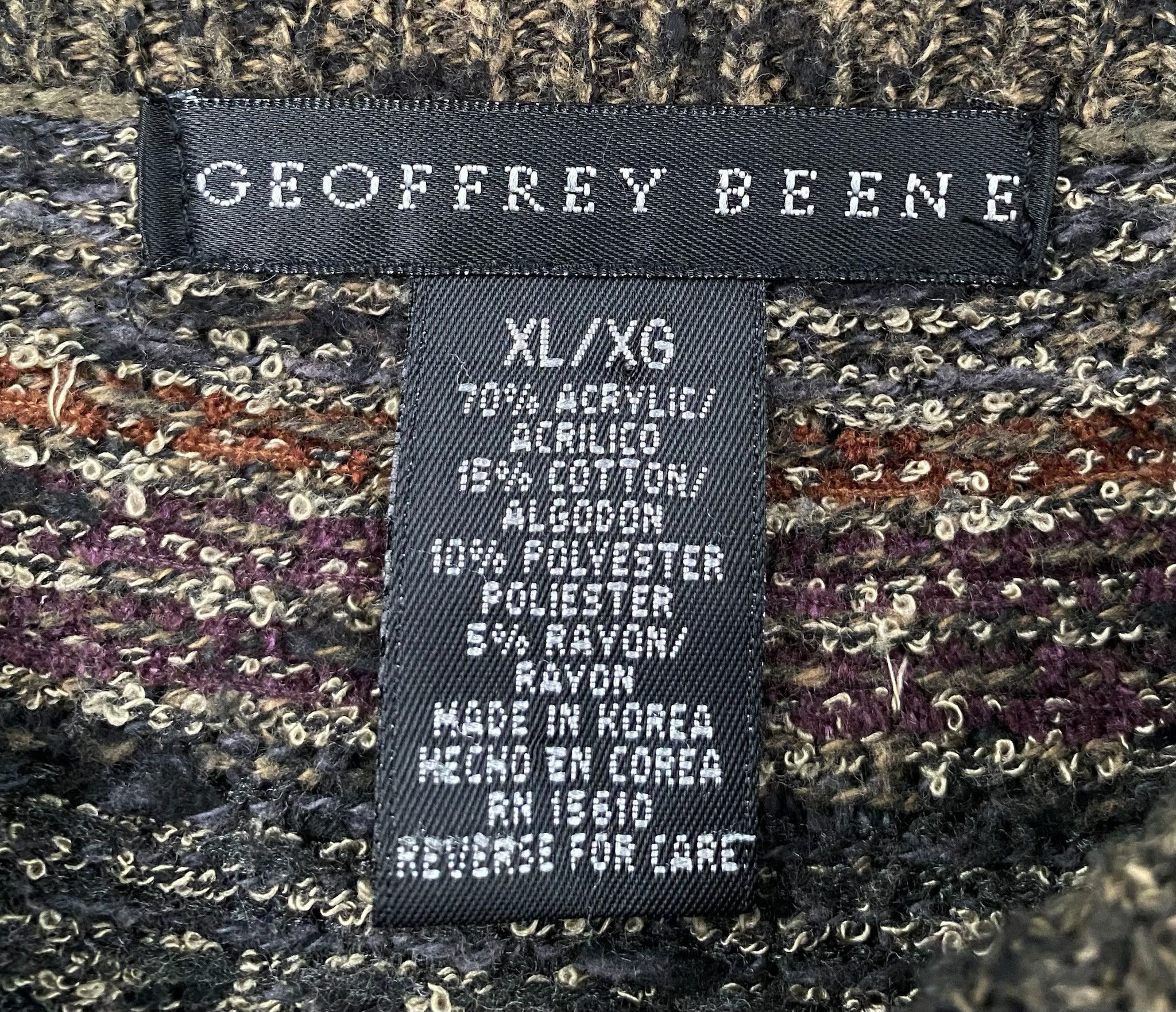 Other Vintage 90’s Geoffrey Beene Textured Patterned Sweater Large Size US L / EU 52-54 / 3 - 4 Thumbnail
