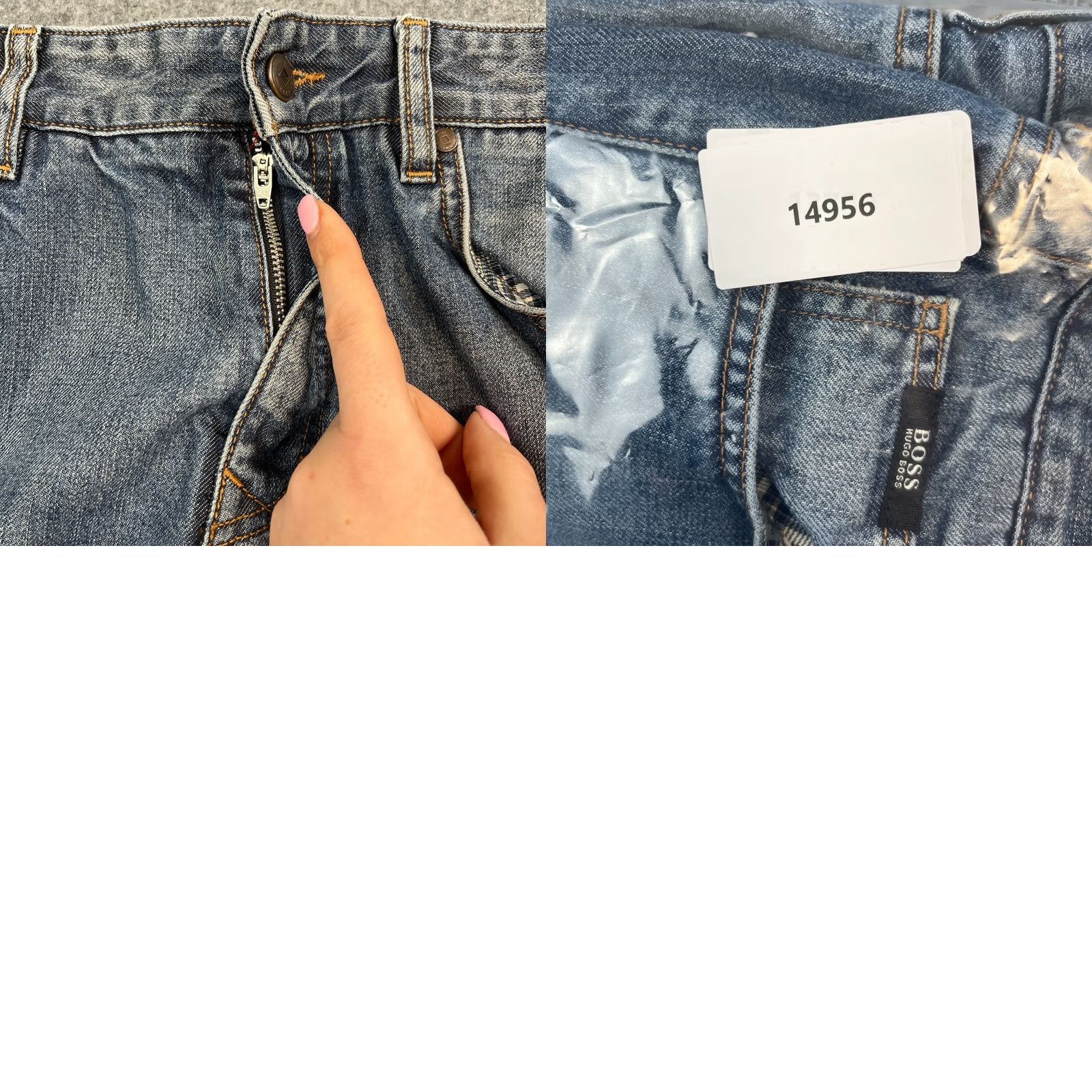 Hugo Boss HUGO BOSS Jeans Regular Straight 34 30 Mid Wash Blue Whiskers Fades Vintage No Colour Blue Medium Denim 5-Pocket Mens Jeans Size US 34 / EU 50 - 9 Thumbnail