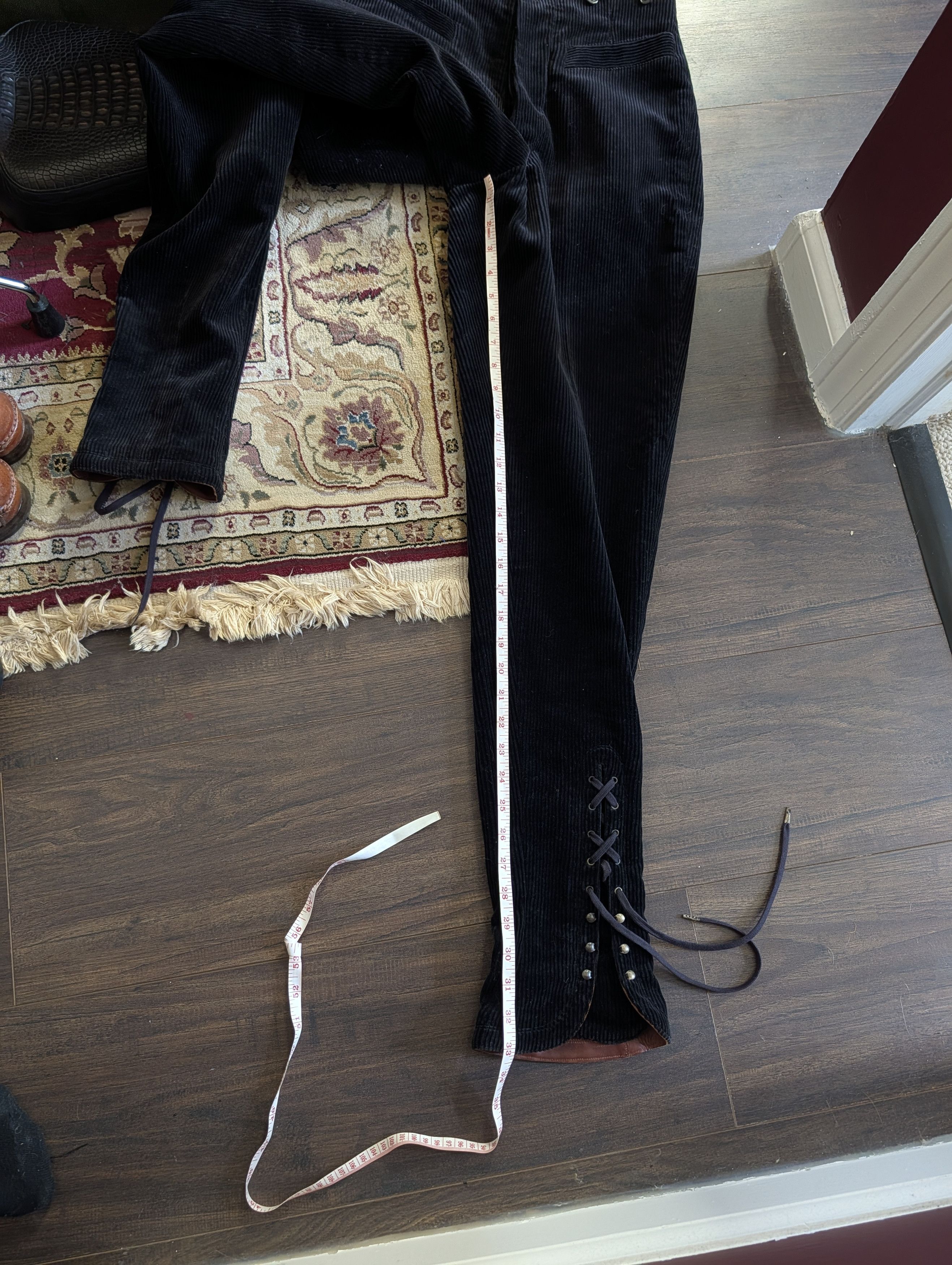 Jean Paul Gaultier HISTORIC Early90s Runway JPG Homme Sailor Leather Trim Pants Size US 30 / EU 46 - 18 Thumbnail