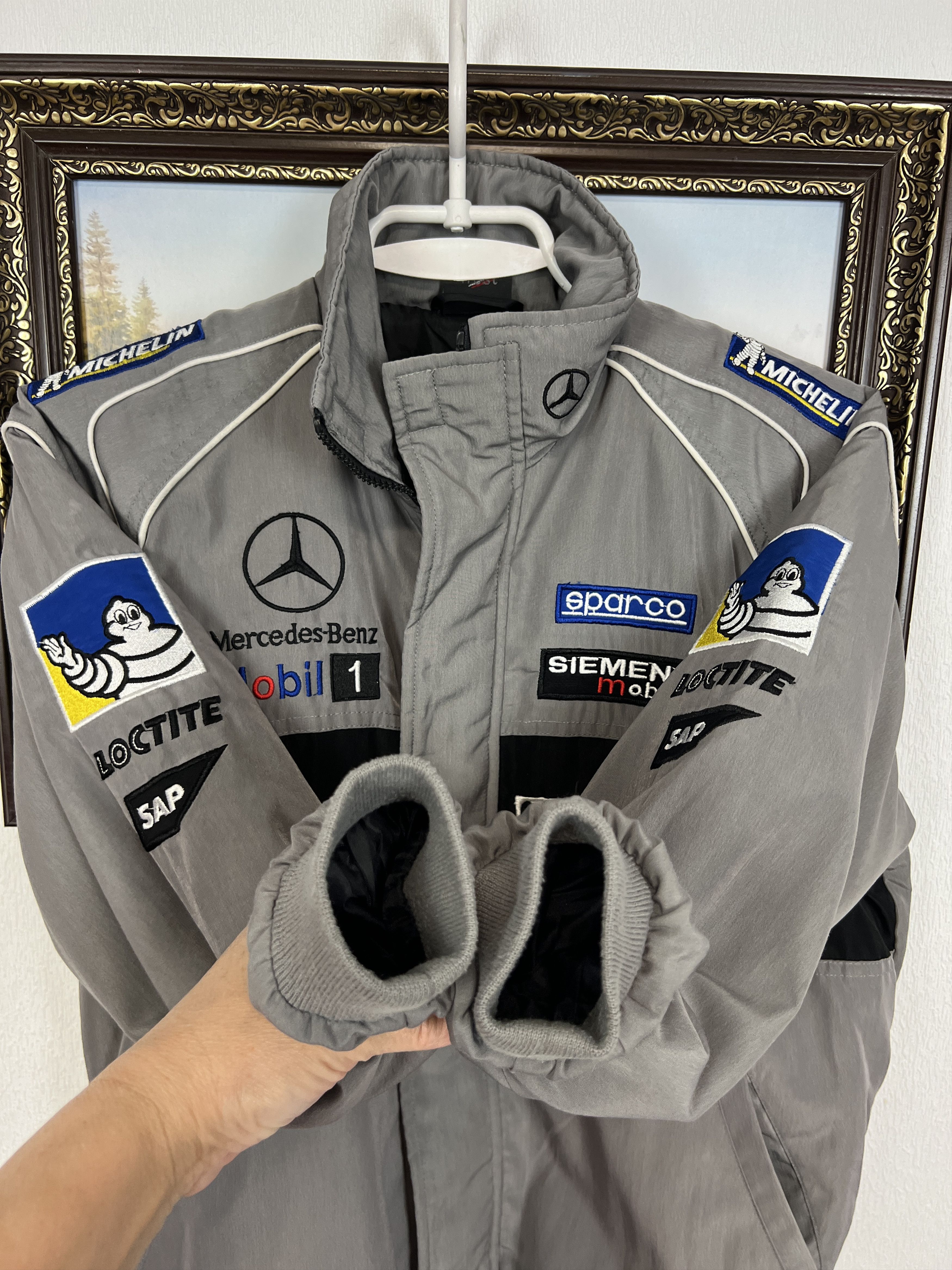 Mercedes-Benz Vintage Mercedes Benz Racing Formula 1 Bomber Warsteiner Size XS / US 0-2 / IT 36-38 - 9 Thumbnail