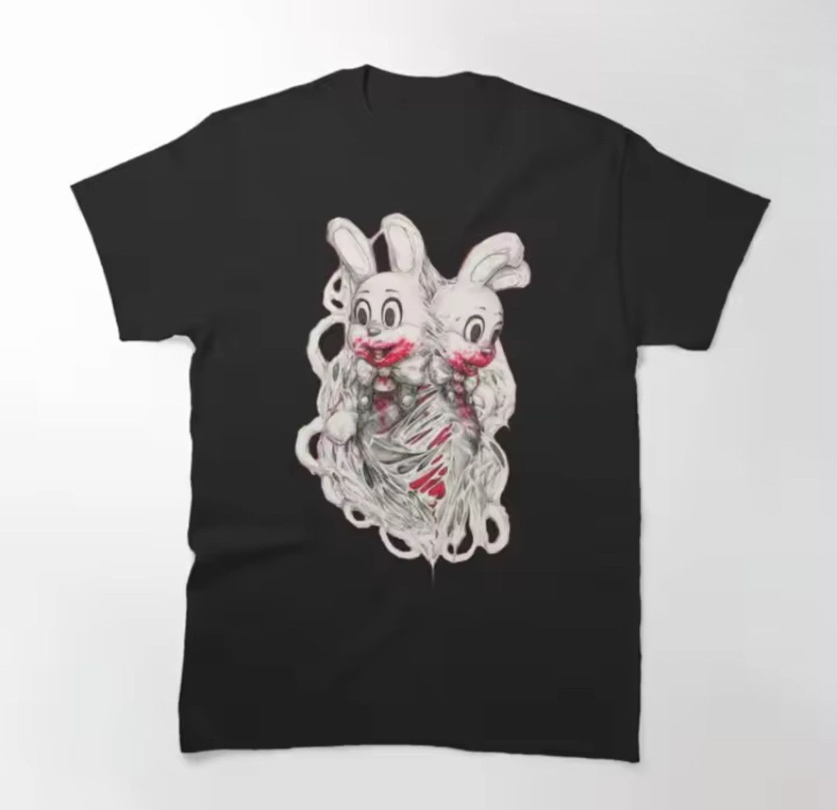 Japanese Brand Street Scary Blood Bunny Silent Hill 2 Game Print T-Shirt Size US M / EU 48-50 / 2 - 1 Thumbnail
