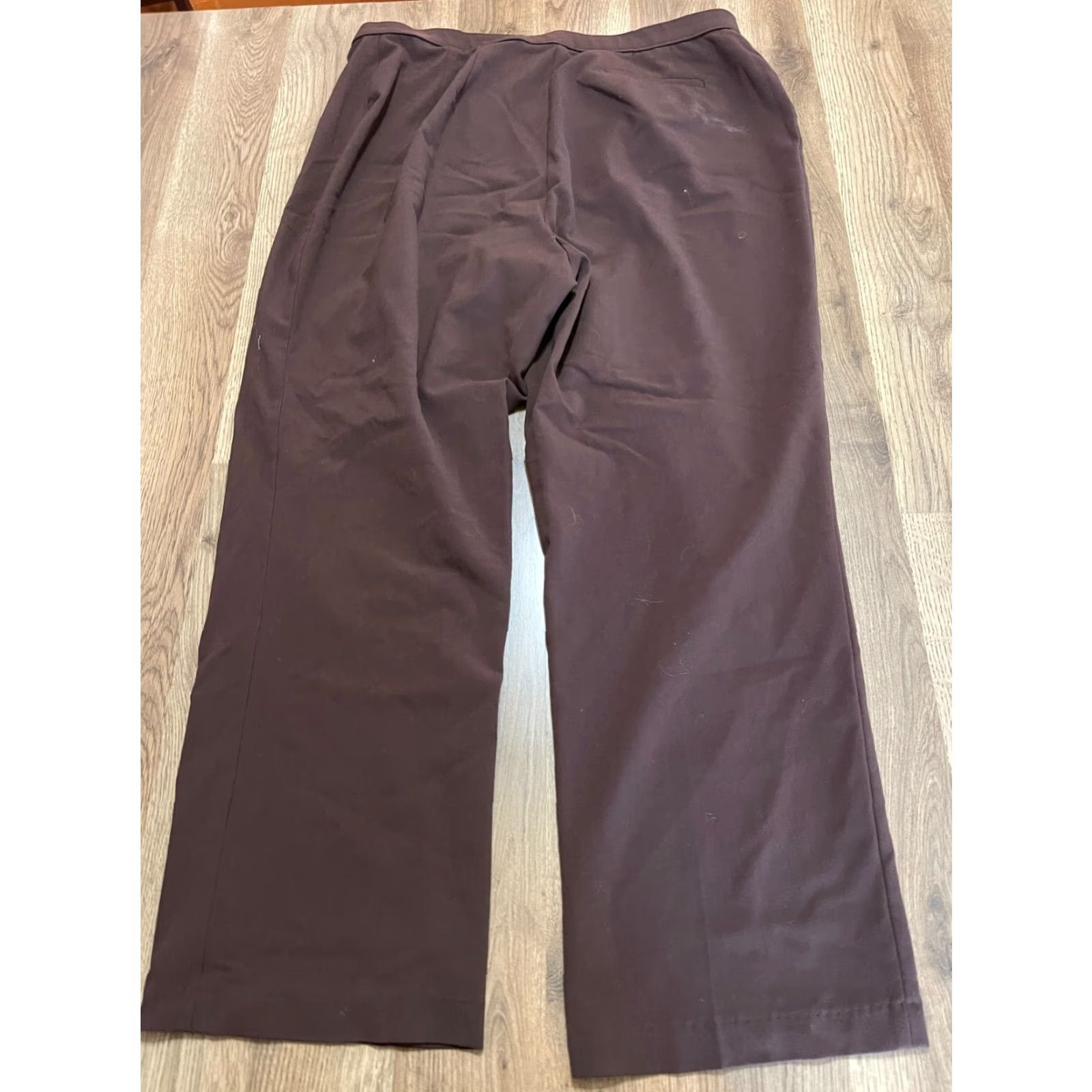 Vintage East 5th Pants Women's Plus Size 16W Brown Flat Front Dress Pants straight 27.5in inseam Fall Spring Summer 16W Womens Size 38" / US 16 / IT 52 - 3 Thumbnail