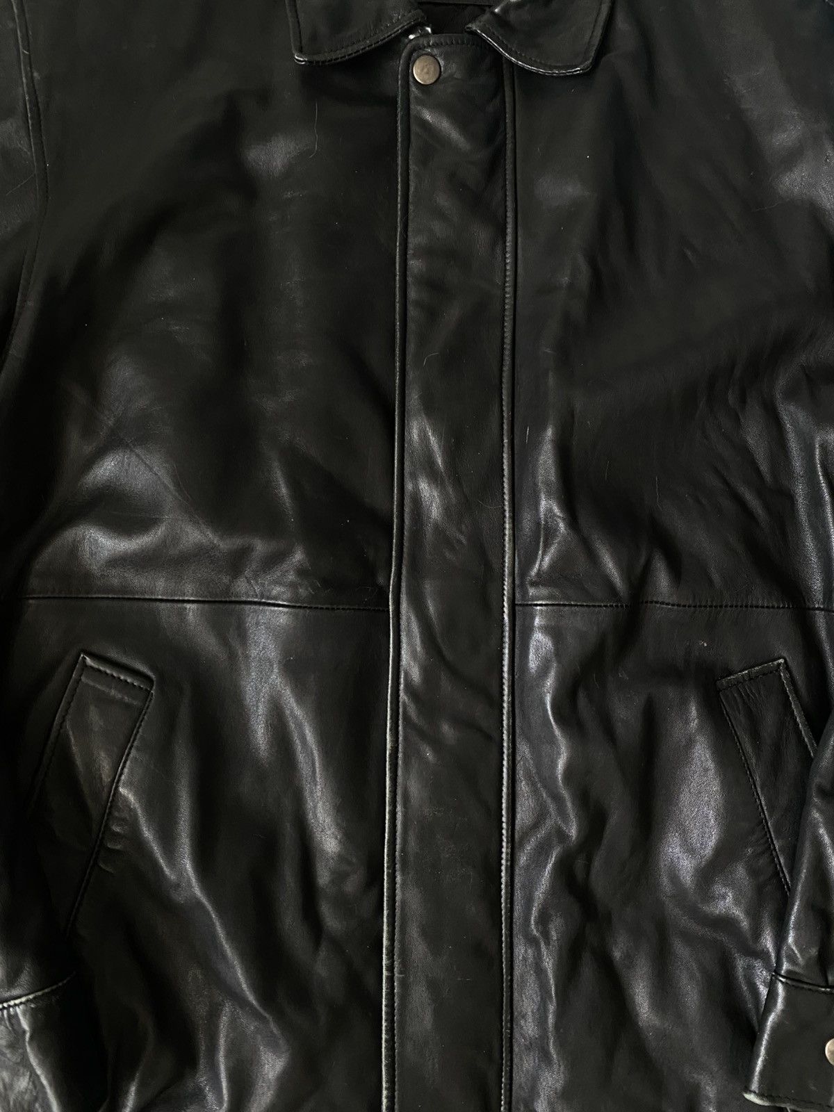 Genuine Leather Vintage 90s Black Leather Jacket Size US L / EU 52-54 / 3 - 8 Thumbnail