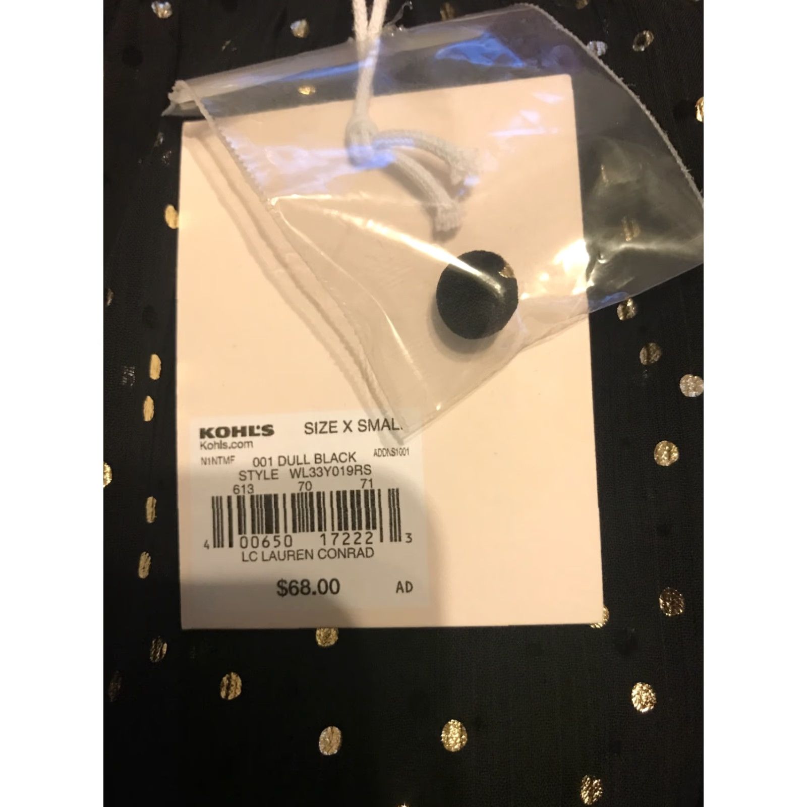 Vintage Lauren Conrad NWT Dress Ruffle Black Dot Print XS Women Size XS / US 0-2 / IT 36-38 - 2 Thumbnail