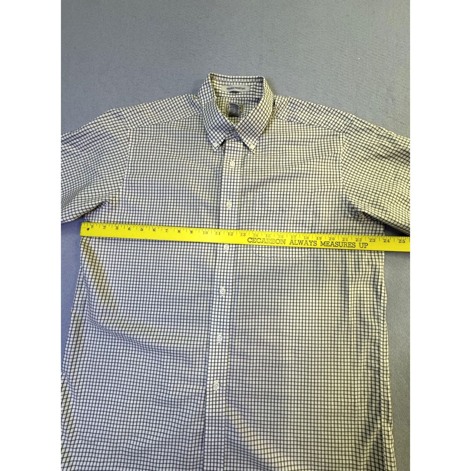 Vintage L.L. Bean Shirt Mens Large Beige Check Short Sleeve Button Wrinkle Resistant Size US L / EU 52-54 / 3 - 6 Thumbnail