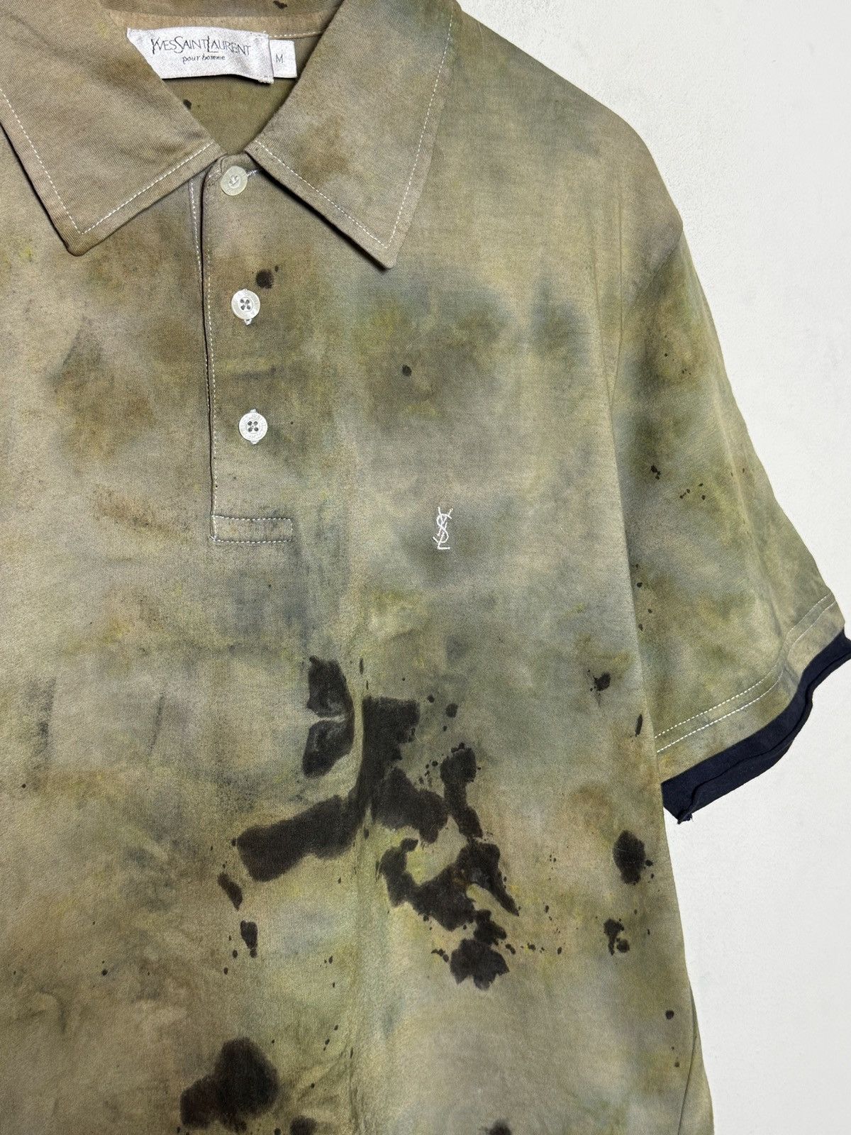 Yves Saint Laurent Vintage Yves Saint Laurent polo shirt overdyed 1of1 Size US M / EU 48-50 / 2 - 3 Thumbnail