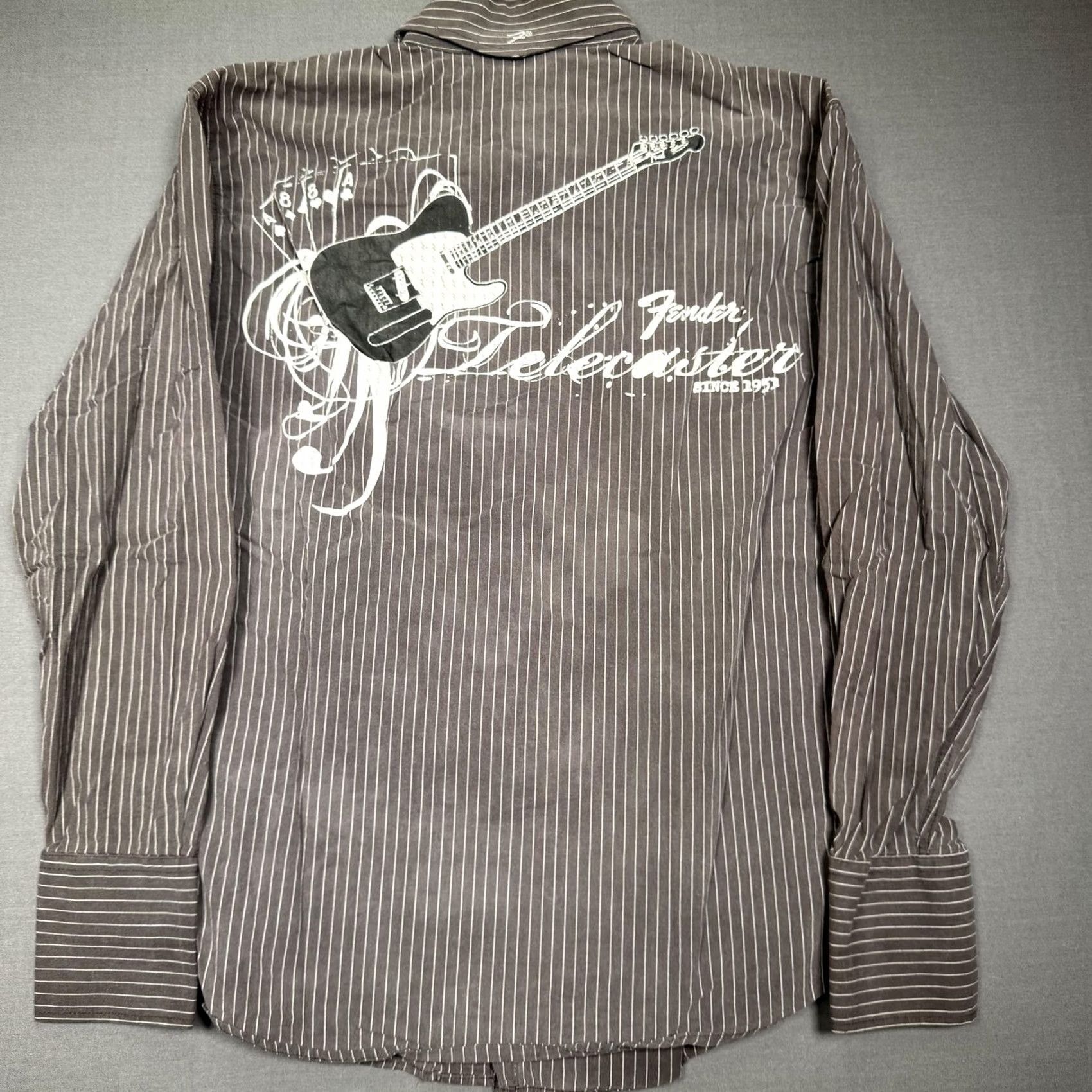 Fender Fender Shirt Mens Small Gray Stripe Long Sleeve Button Up Telecaster Guitar Size US S / EU 44-46 / 1 - 6 Thumbnail