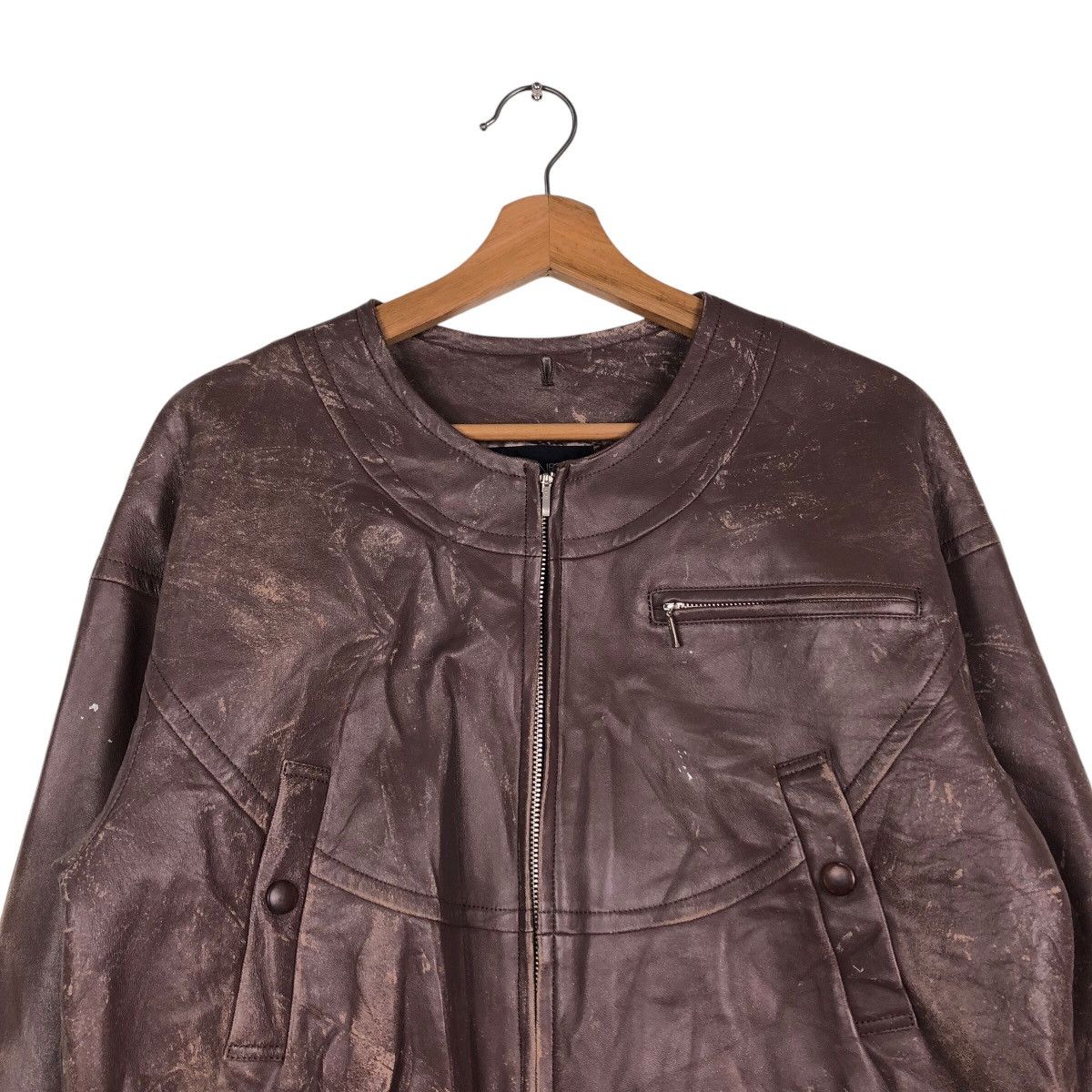 Japanese Brand 📌Cropped Genuine Leather Jacket Biker Josephine Size US M / EU 48-50 / 2 - 4 Thumbnail