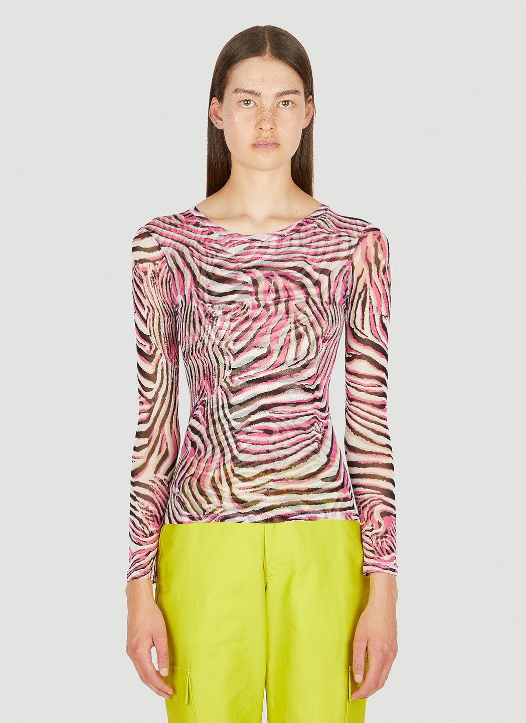 Collina Strada Cardio Animal Print Crewneck Top Size L / US 10 / IT 46 - 1 Thumbnail