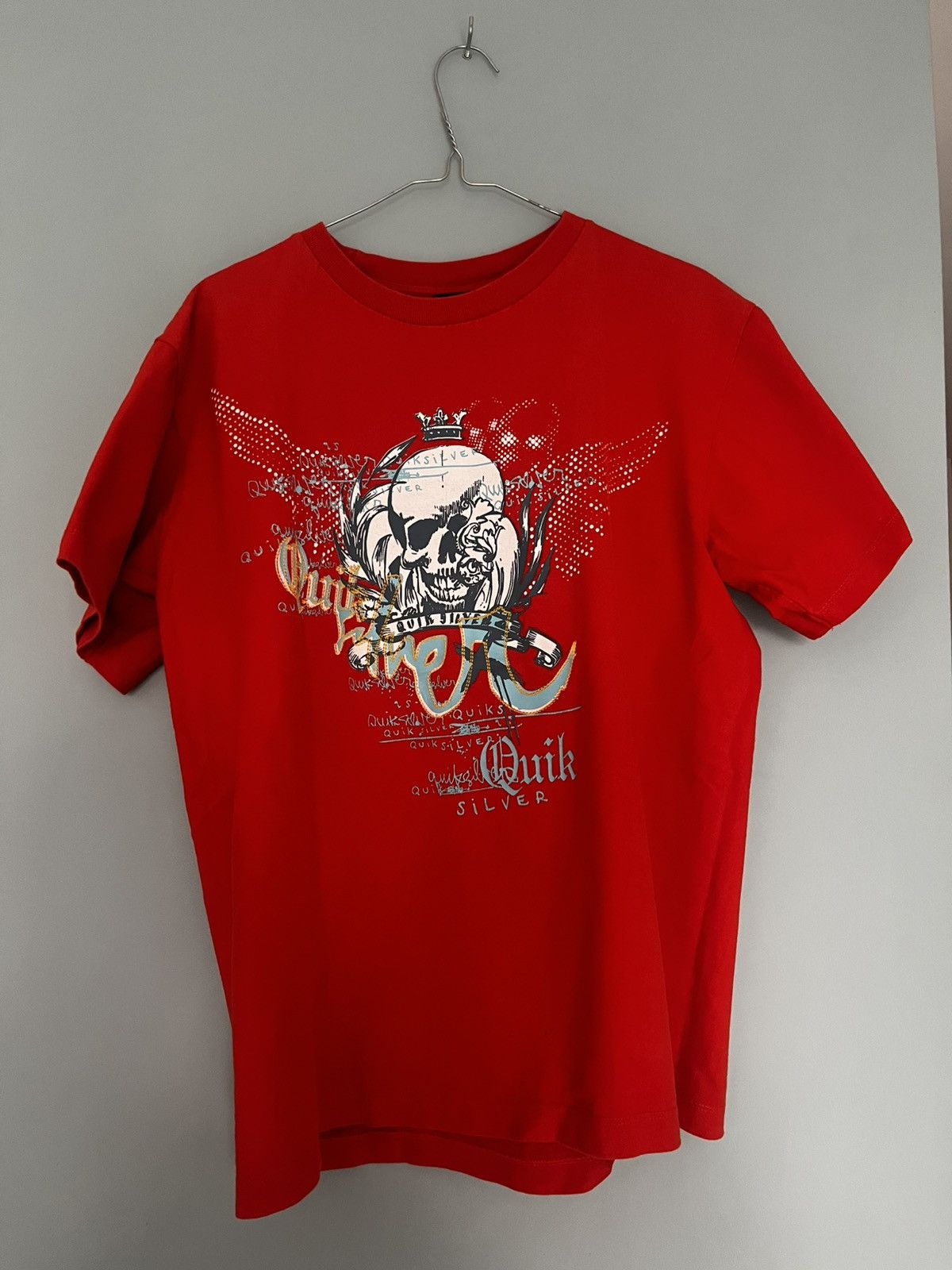 Quicksilver × Quiksilver × Vintage Vintage Quiksilver Red Skull Graphic T-Shirt Size US M / EU 48-50 / 2 - 4 Thumbnail