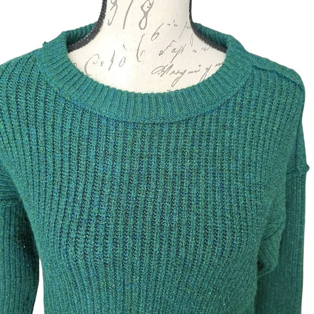 American Eagle Outfitters American Eagle Women's Size XS Hunter Green Ribbed Cropped S Size XS / US 0-2 / IT 36-38 - 2 Thumbnail