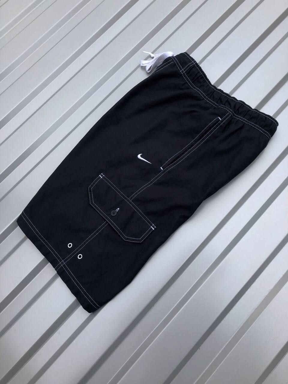 Nike × Vintage Nike Vintage Navy blue Cargo y2k Hype Shorts small swoosh Size US 32 / EU 48 - 4 Thumbnail