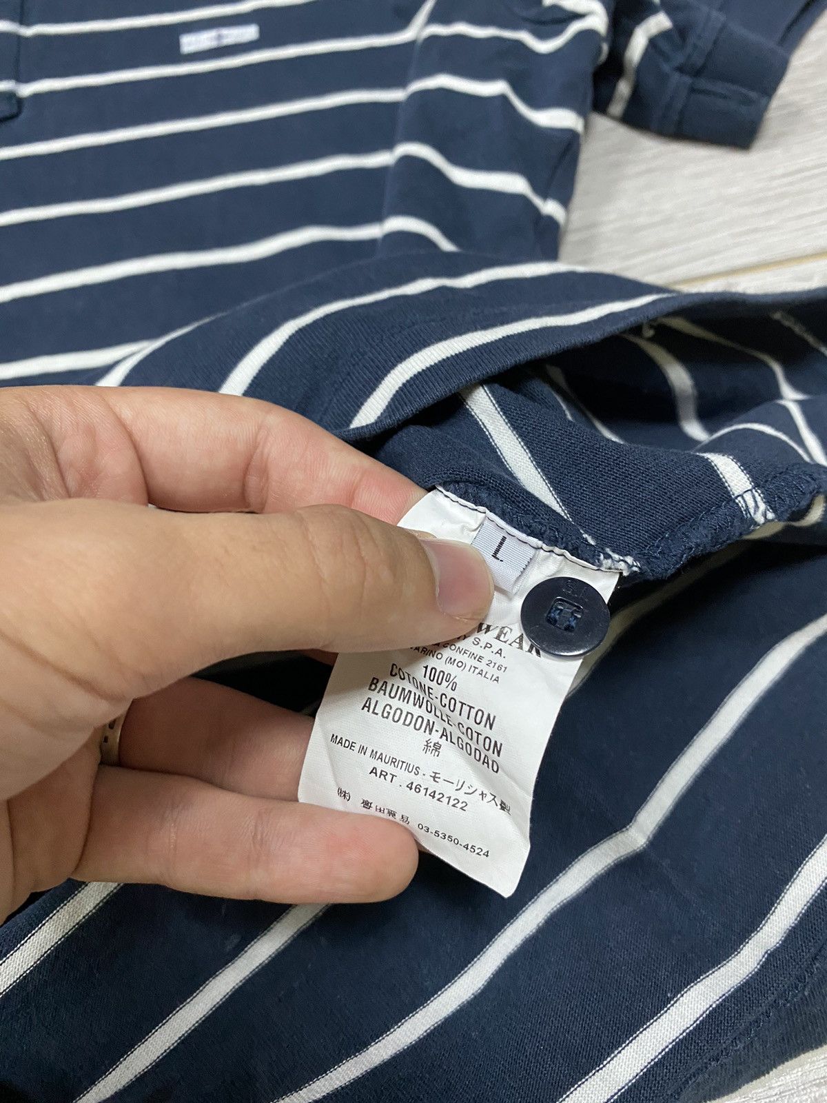 Stone Island Stone Island vintage striped compass polo Size US L / EU 52-54 / 3 - 7 Thumbnail