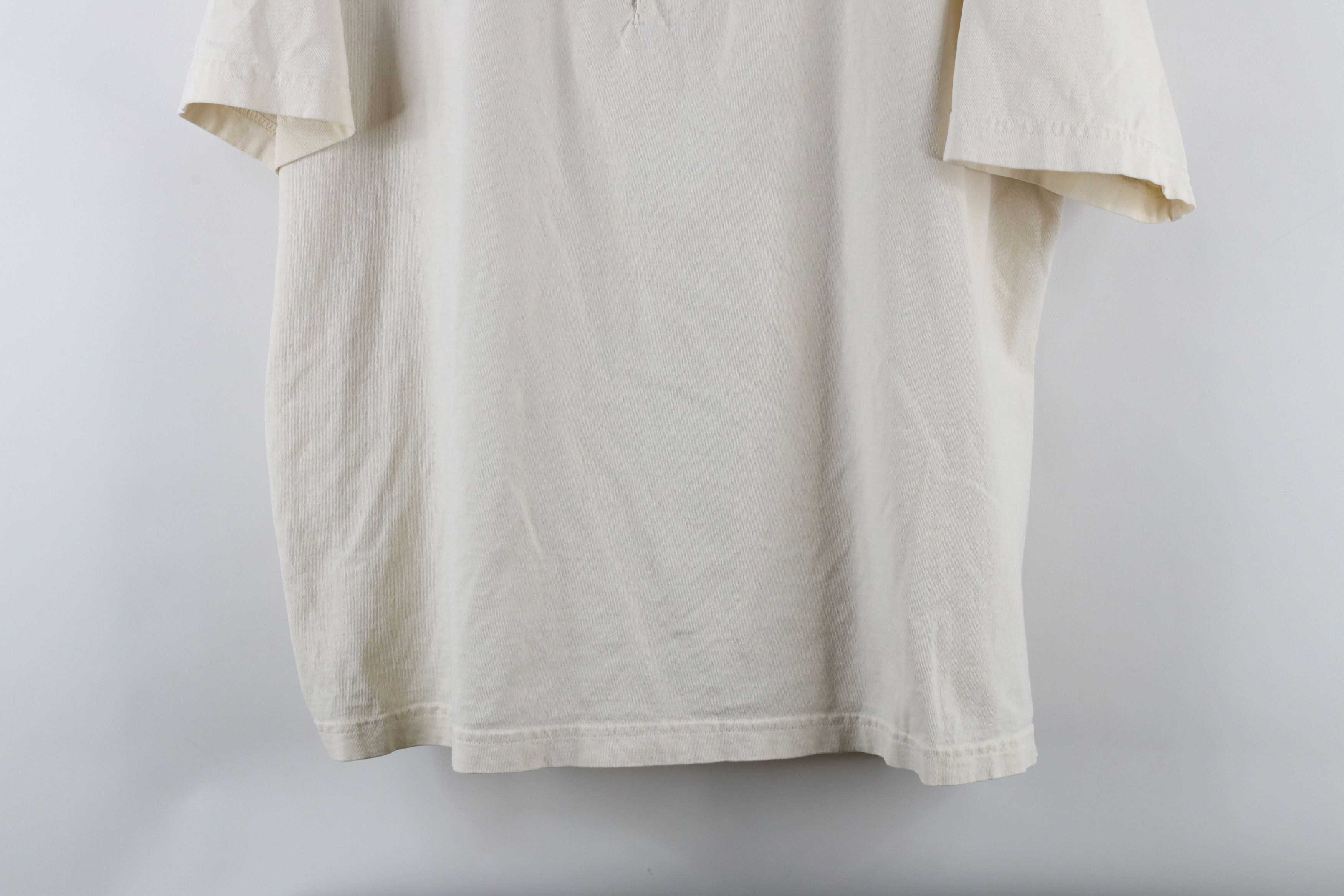 Vintage Vintage 90s Streetwear Short Sleeve Henley T-Shirt Cream Size US L / EU 52-54 / 3 - 3 Thumbnail