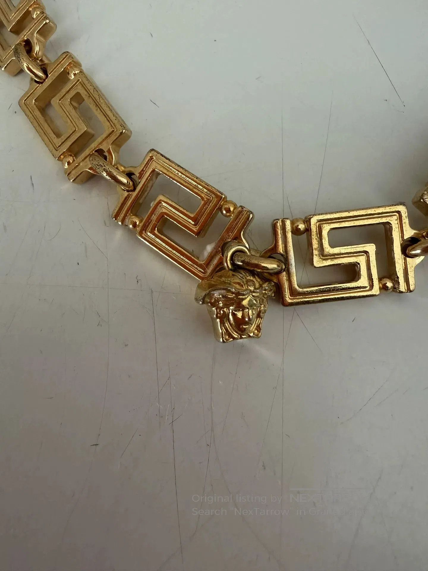 Versace Versace Gold Medusa Greek Key Necklace. Size ONE SIZE - 2 Thumbnail