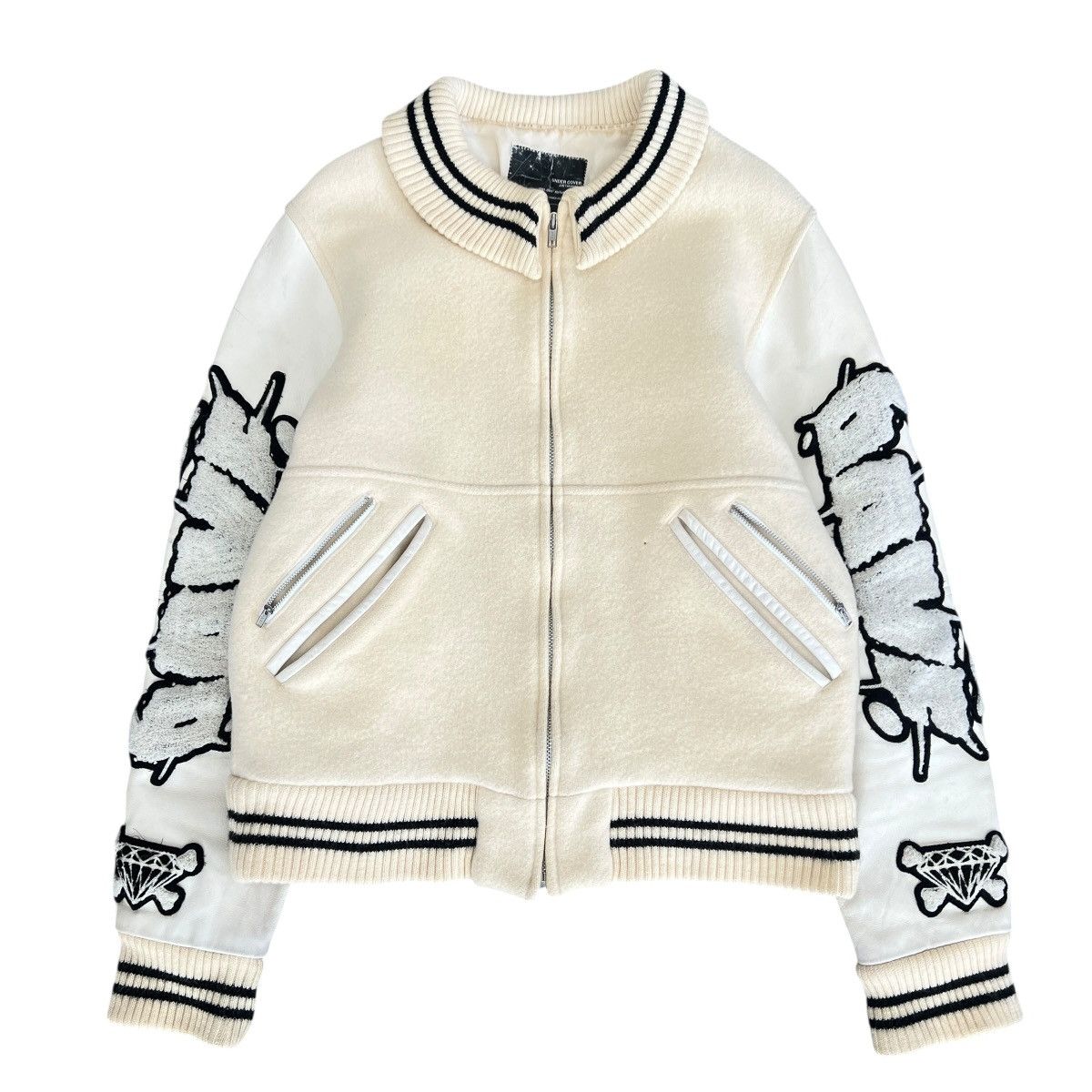 Undercover UNDERCOVER 2001AW DAVF White Varsity Jacket M Size US M / EU 48-50 / 2 - 1 Thumbnail