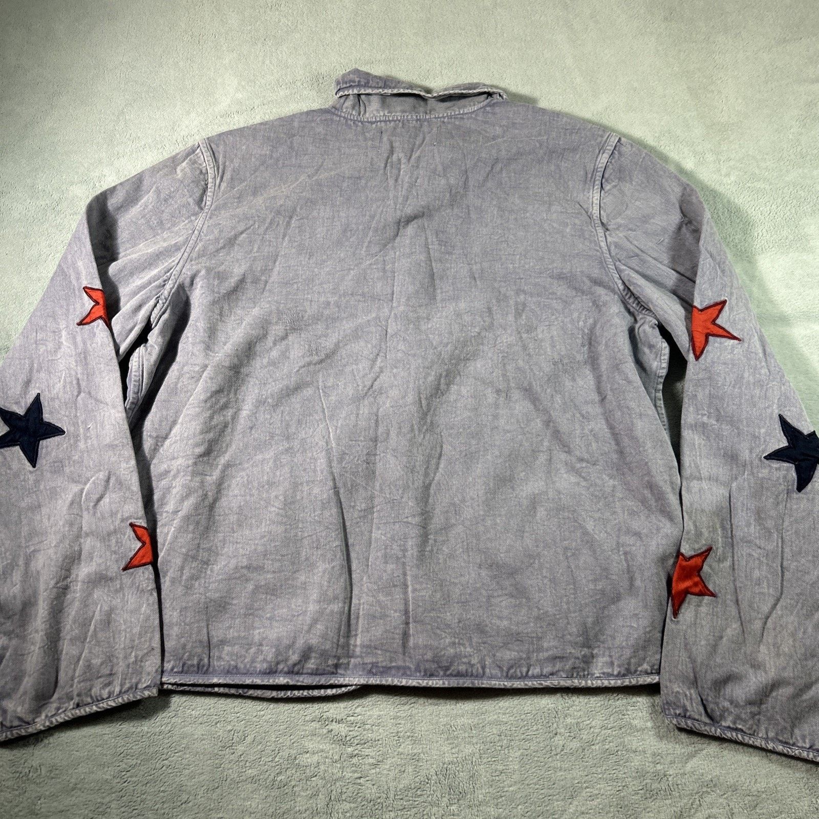 Wrangler Patchwork Denim Shirt Jacket Women Large Retro Rock Stars Size L / US 10 / IT 46 - 2 Thumbnail